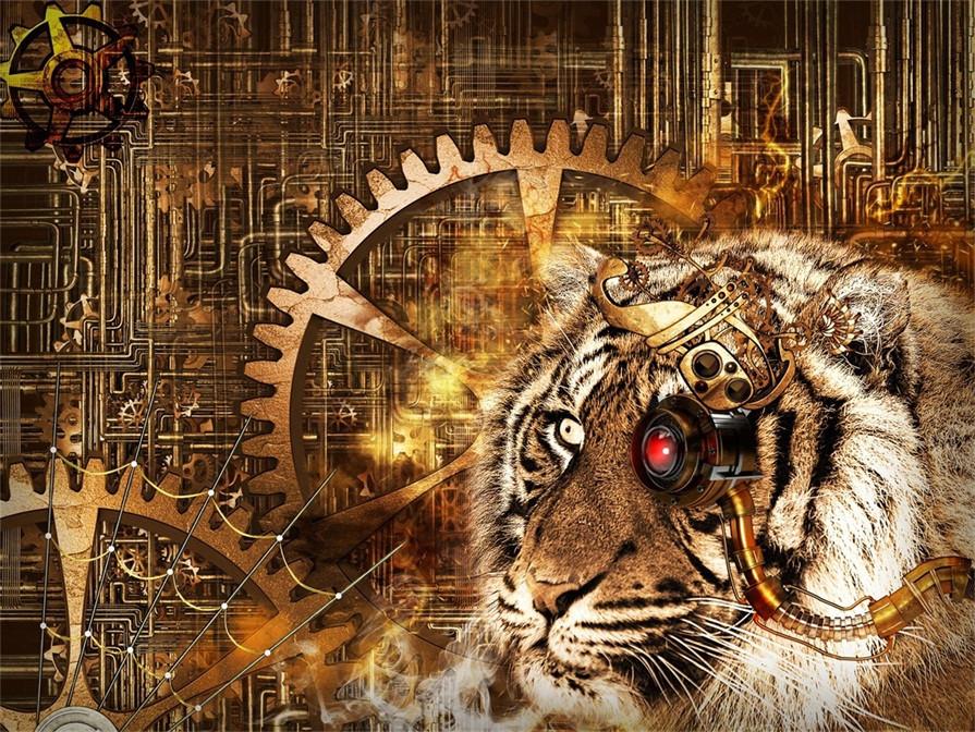 3D Tiger Engineer 154 Garage Door Mural Wallpaper AJ Wallpaper