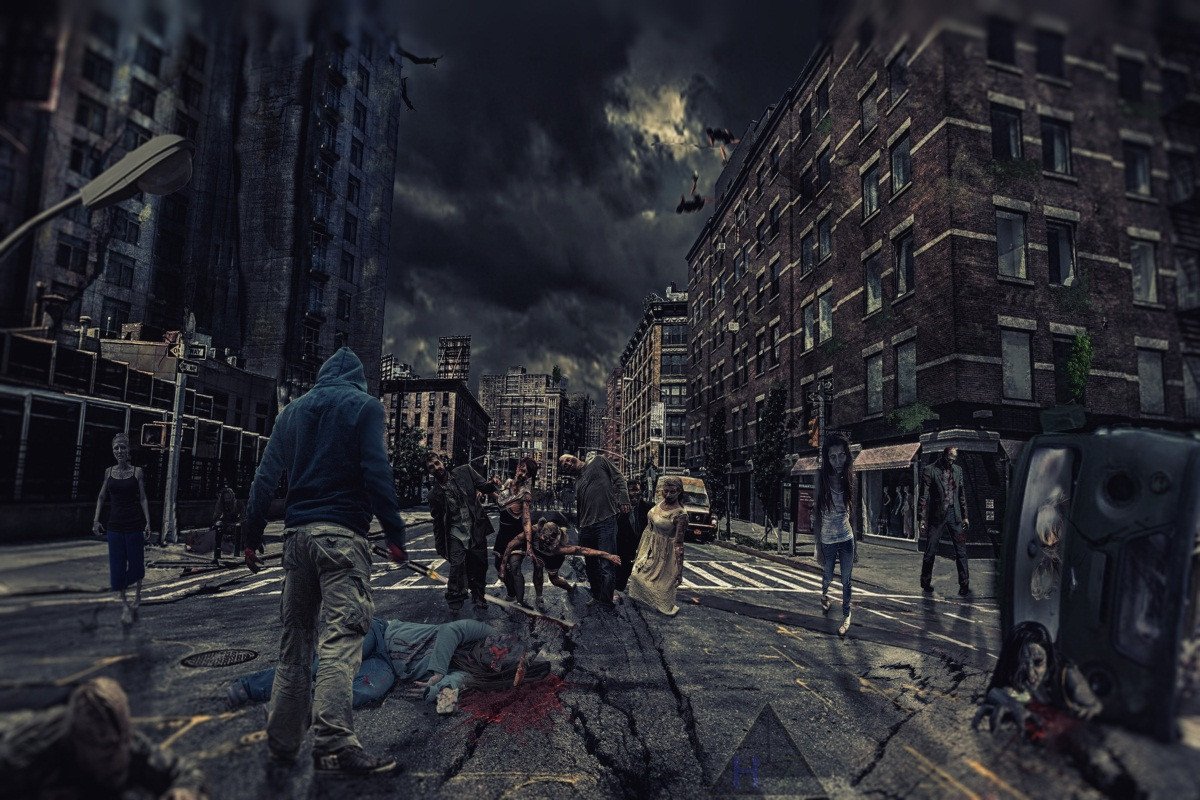 3D City Zombie 138 Garage Door Mural Wallpaper AJ Wallpaper
