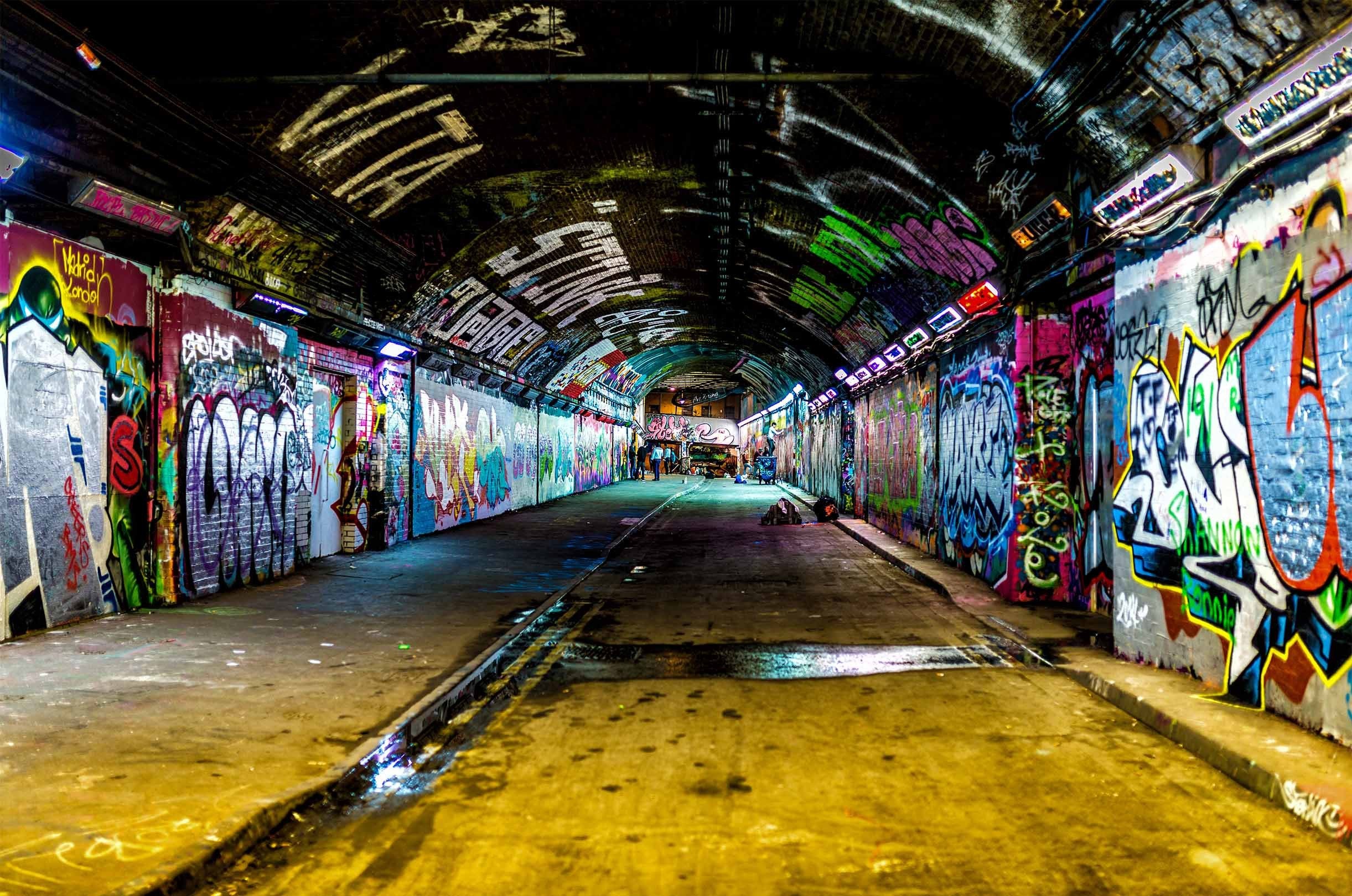 3D Tunnel Graffiti 96 Garage Door Mural Wallpaper AJ Wallpaper