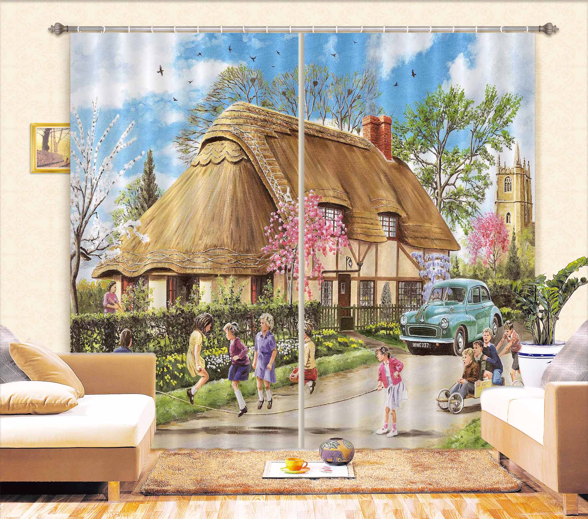 3D Spring In Their Heels 092 Trevor Mitchell Curtain Curtains Drapes