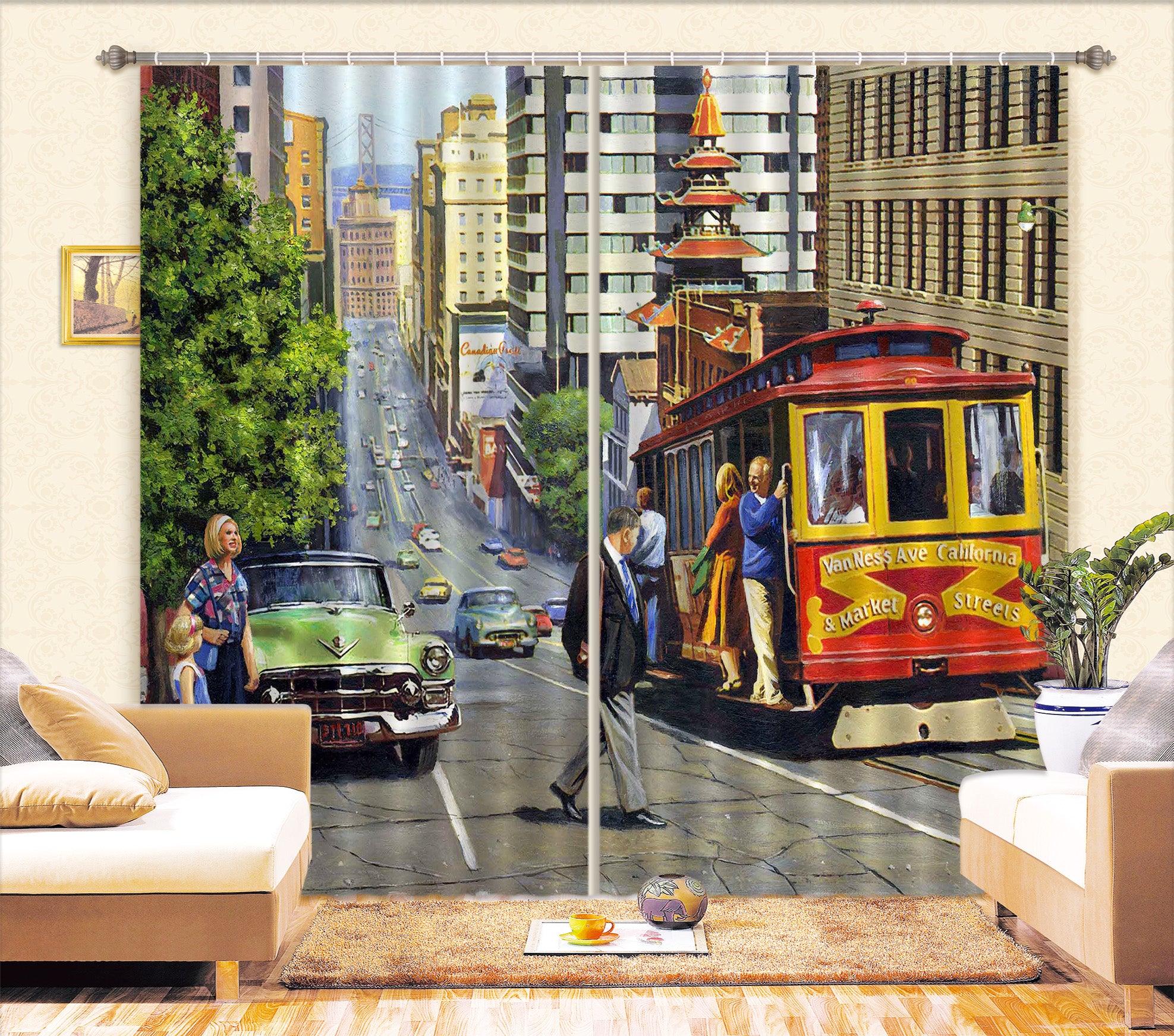 3D Road Car Vehicle 151 Kevin Walsh Curtain Curtains Drapes