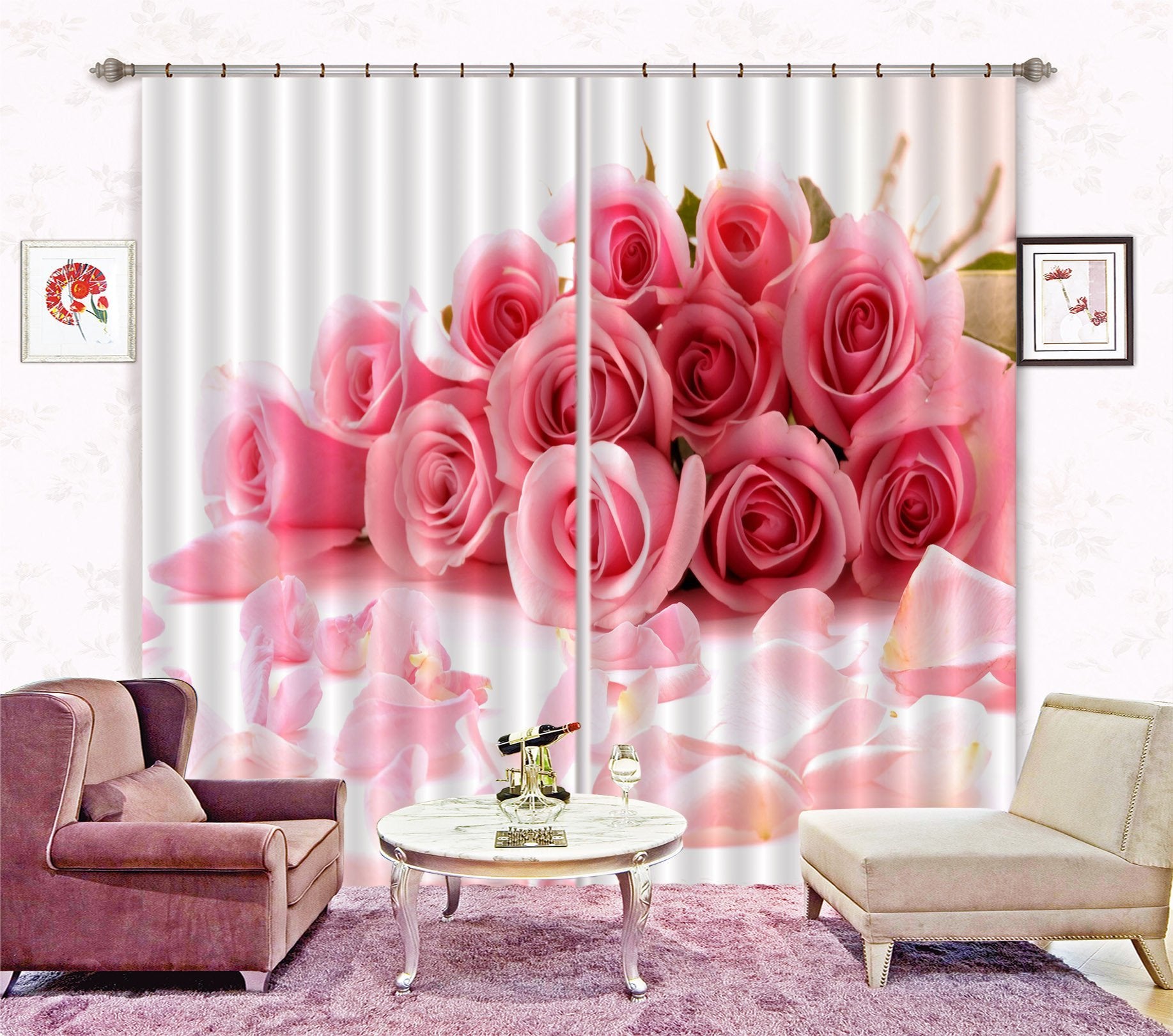 3D Rose Bouquet 295 Curtains Drapes Wallpaper AJ Wallpaper