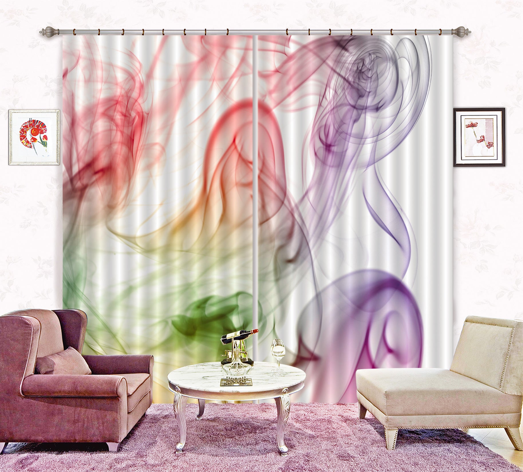 3D Colored Smoke 008 Assaf Frank Curtain Curtains Drapes