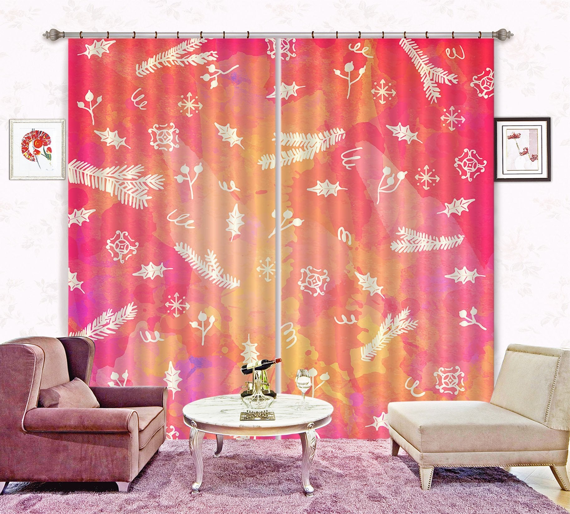 3D Falling Snowflake Pattern 52 Curtains Drapes Curtains AJ Creativity Home