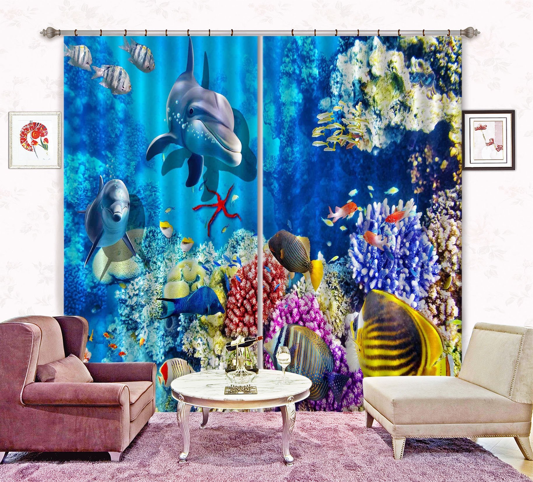 3D Bright Ocean World 2262 Curtains Drapes Wallpaper AJ Wallpaper