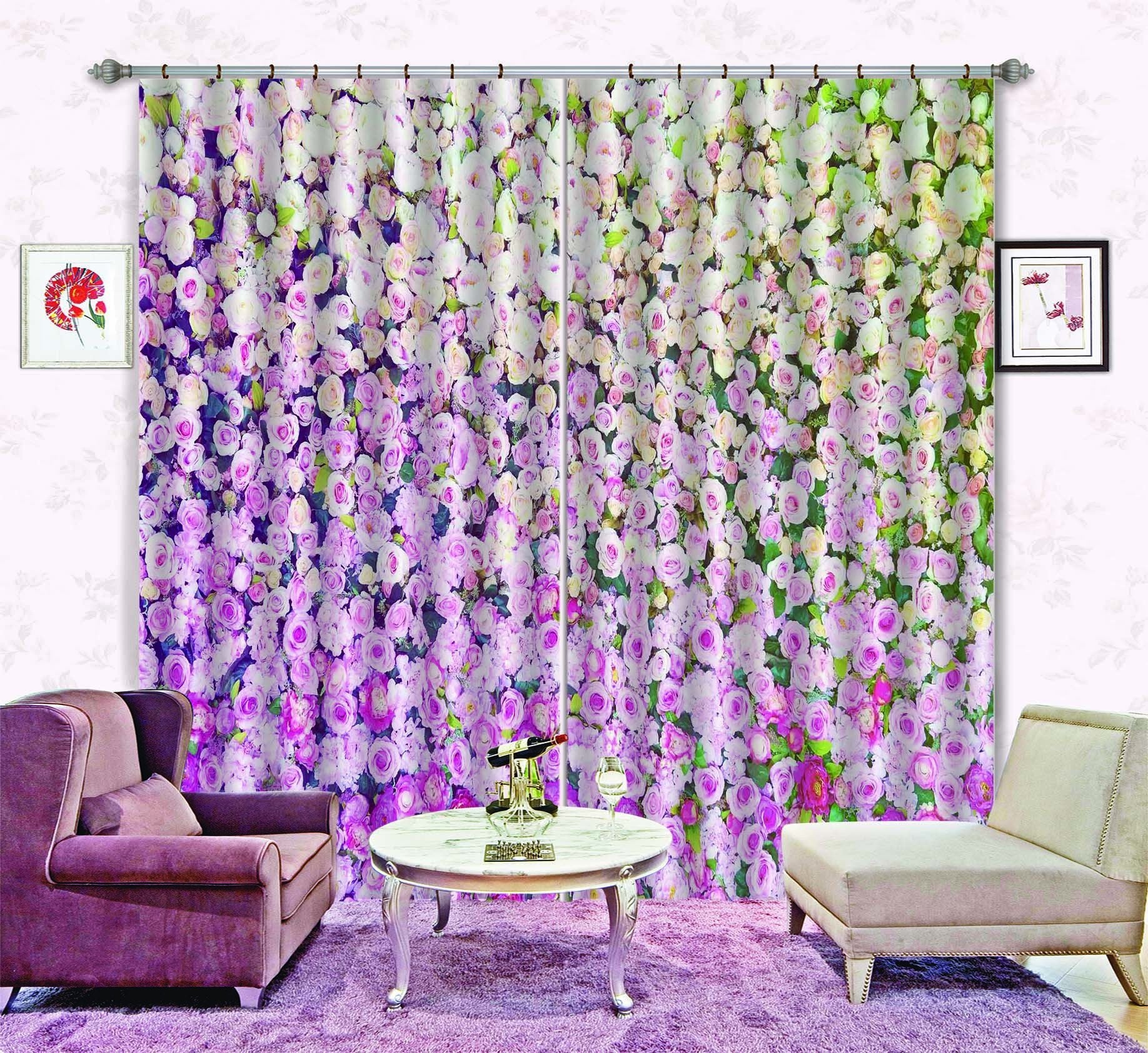 3D Lush Flowers 567 Curtains Drapes Wallpaper AJ Wallpaper