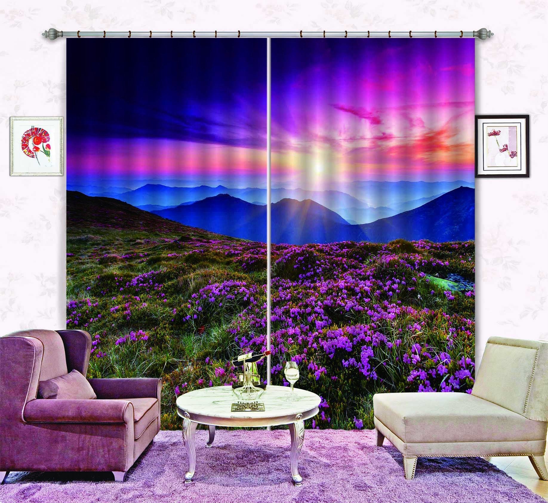 3D Mountains Scenery 659 Curtains Drapes Wallpaper AJ Wallpaper