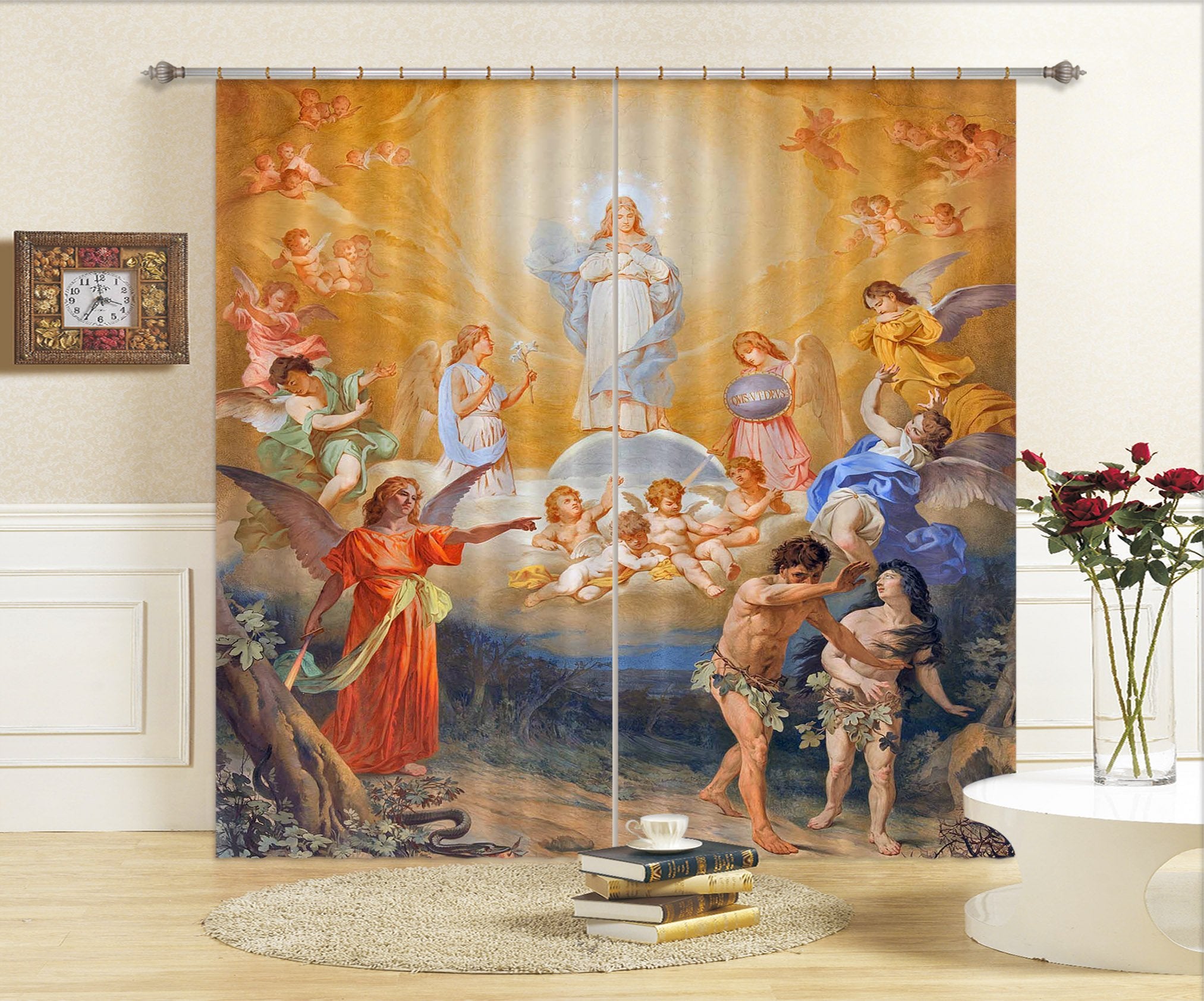 3D Angel Light Baby 019 Curtains Drapes Curtains AJ Creativity Home