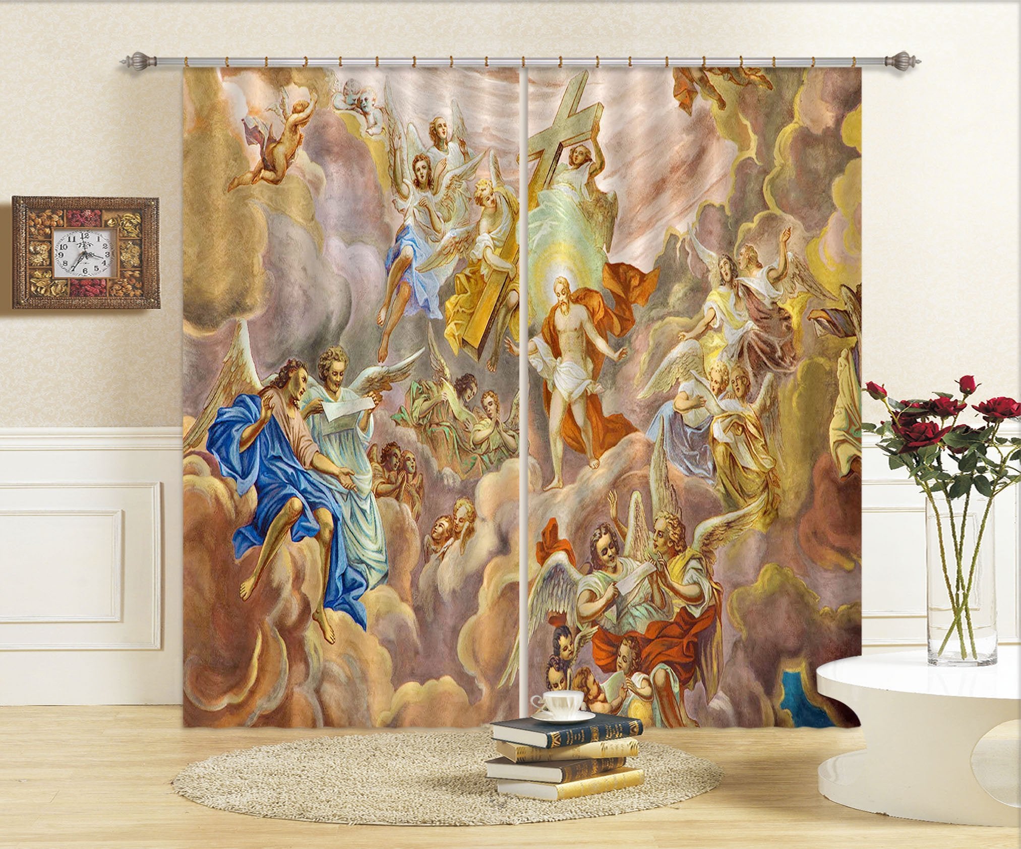 3D Cross Ray 017 Curtains Drapes Curtains AJ Creativity Home