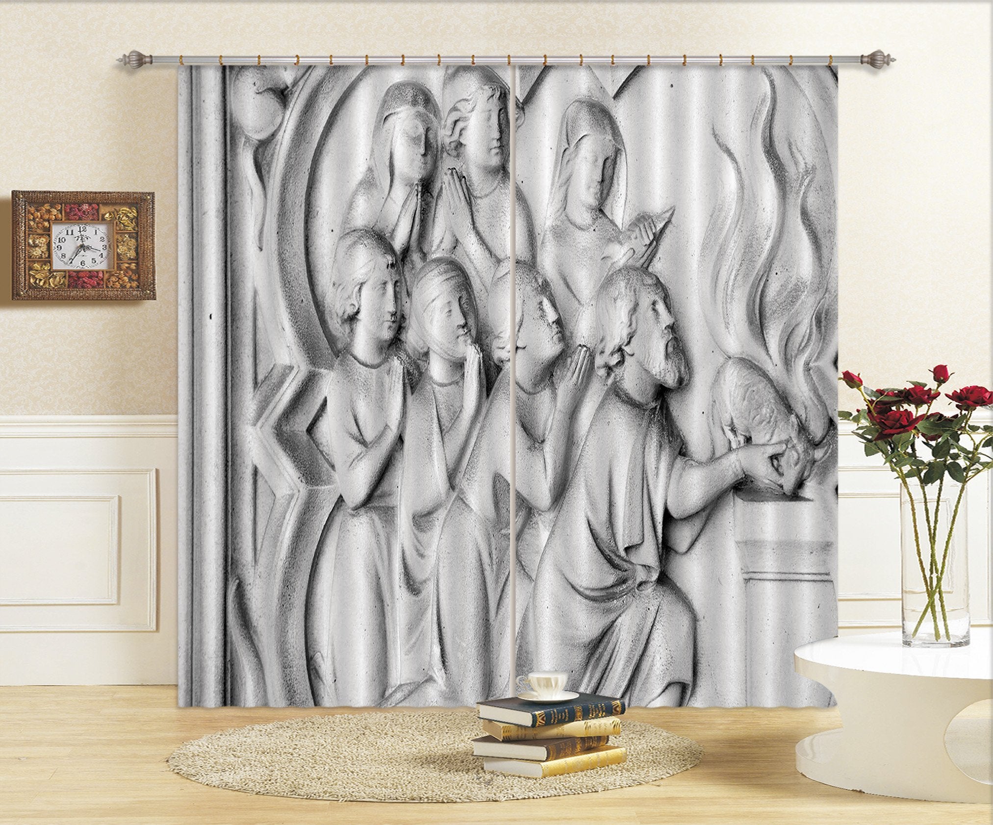 3D Praying Sheep 010 Curtains Drapes Curtains AJ Creativity Home