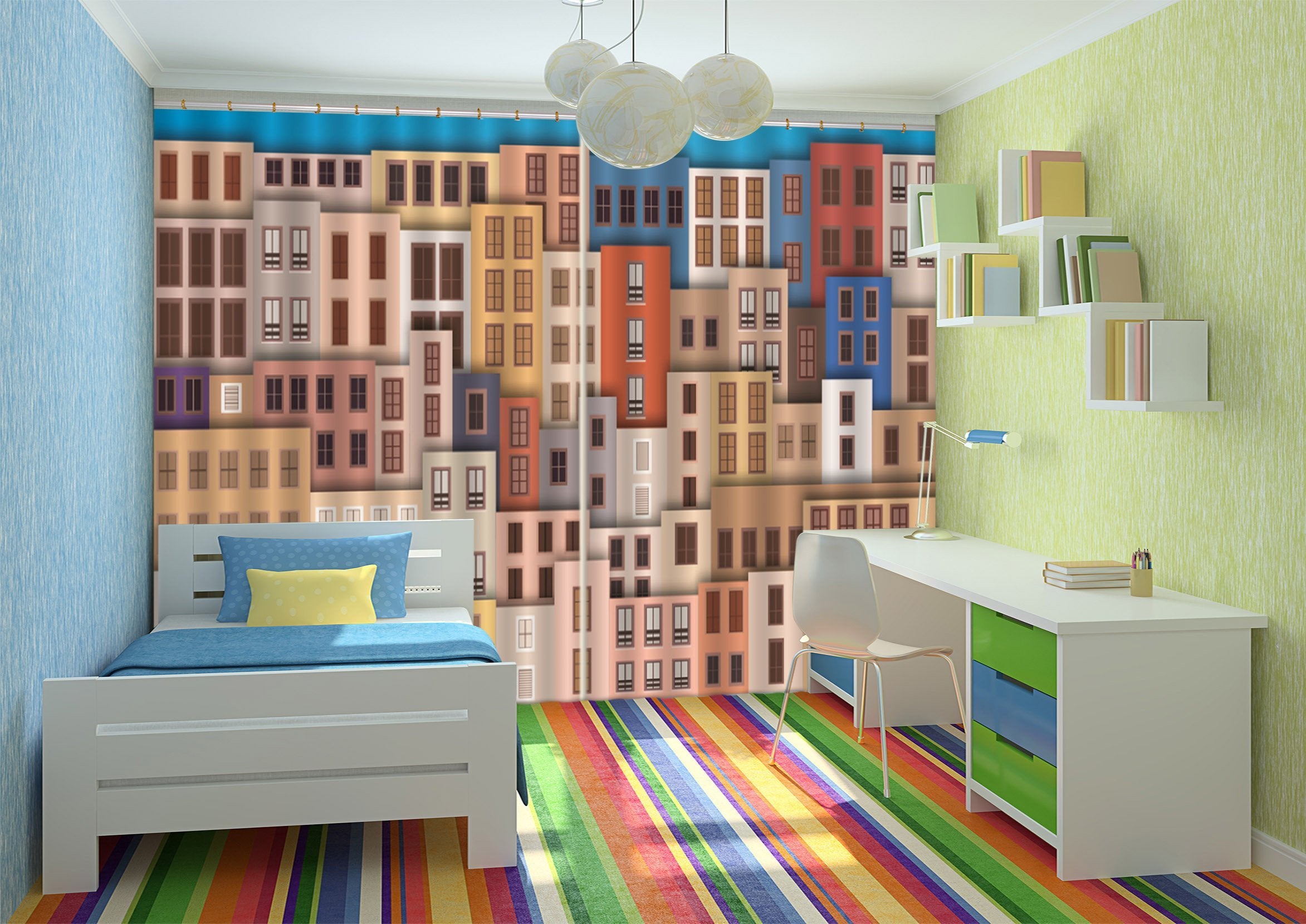 3D Buildings Pattern 670 Curtains Drapes Wallpaper AJ Wallpaper