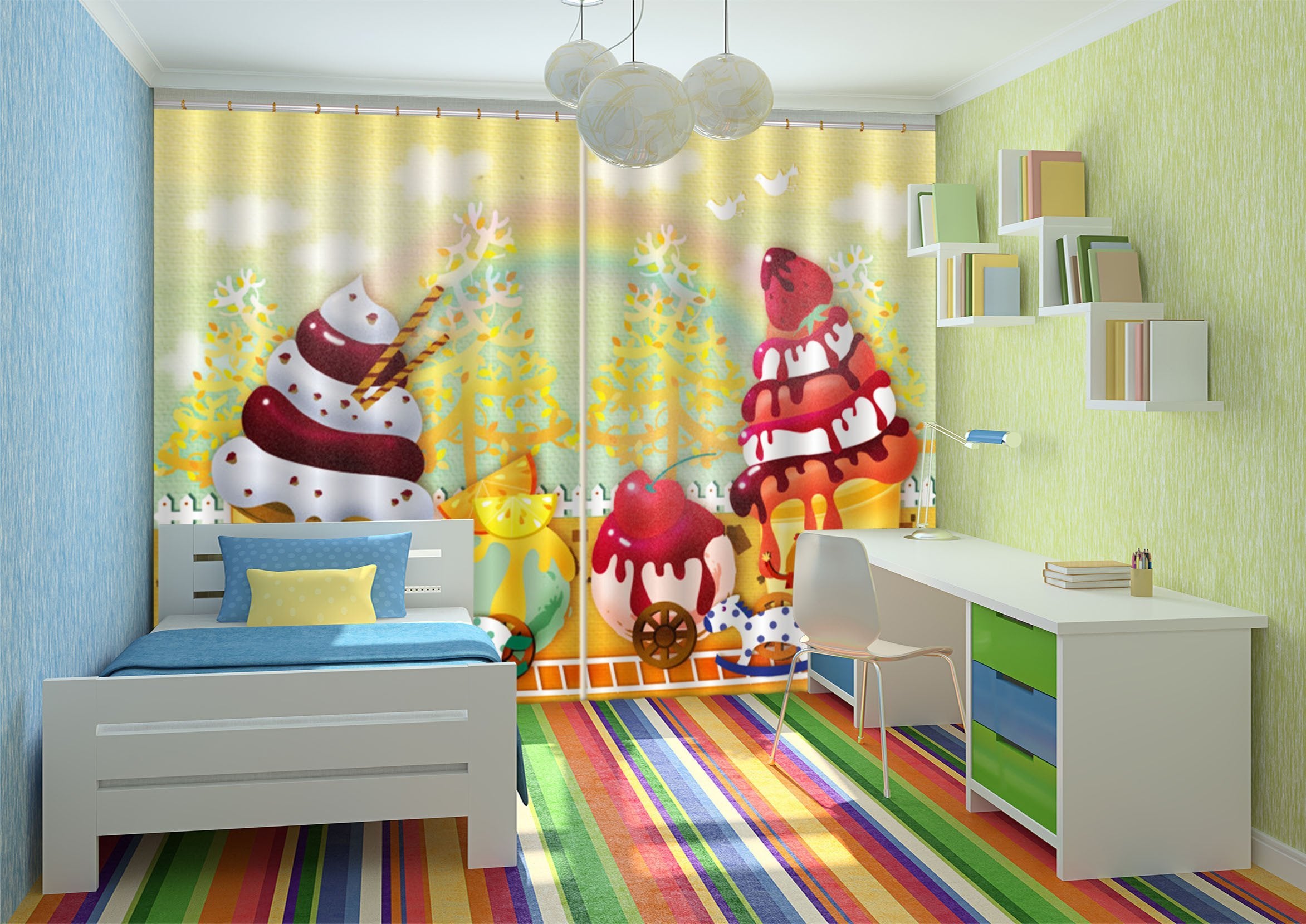 3D Delicious Ice Cream 737 Curtains Drapes Wallpaper AJ Wallpaper