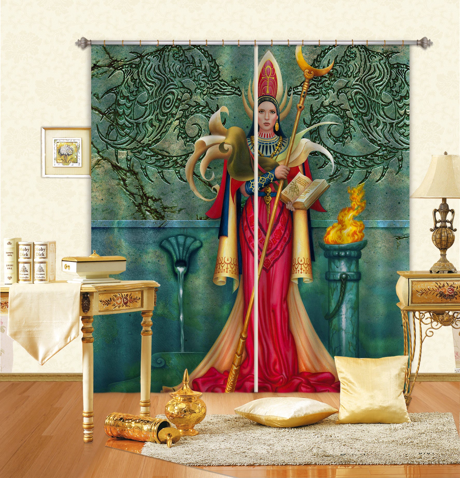 3D Queen Scepter 7194 Ciruelo Curtain Curtains Drapes