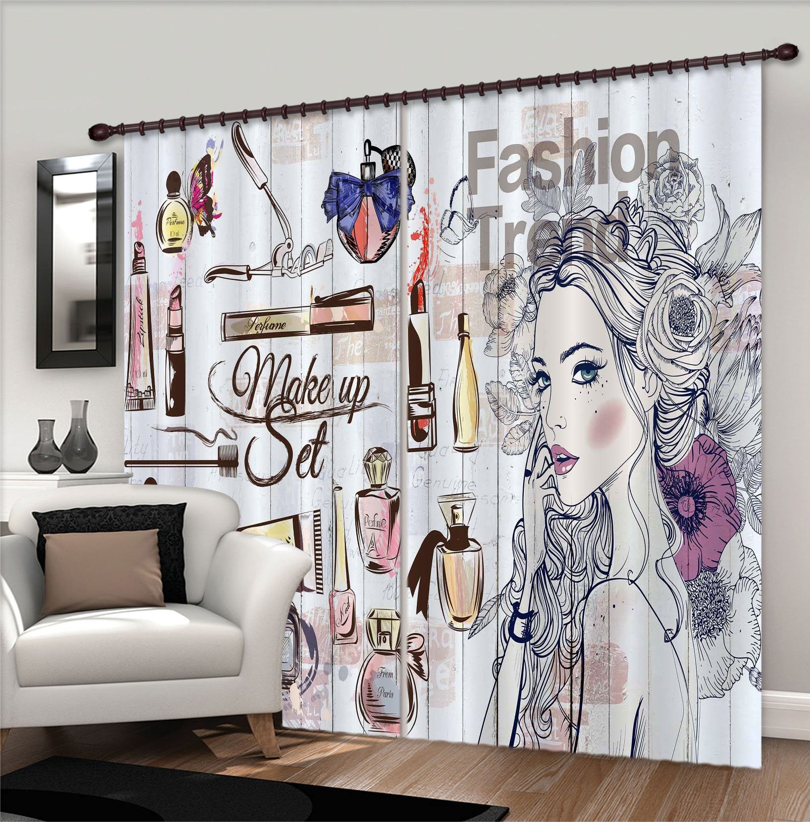 3D Beauty Store 851 Curtains Drapes Wallpaper AJ Wallpaper