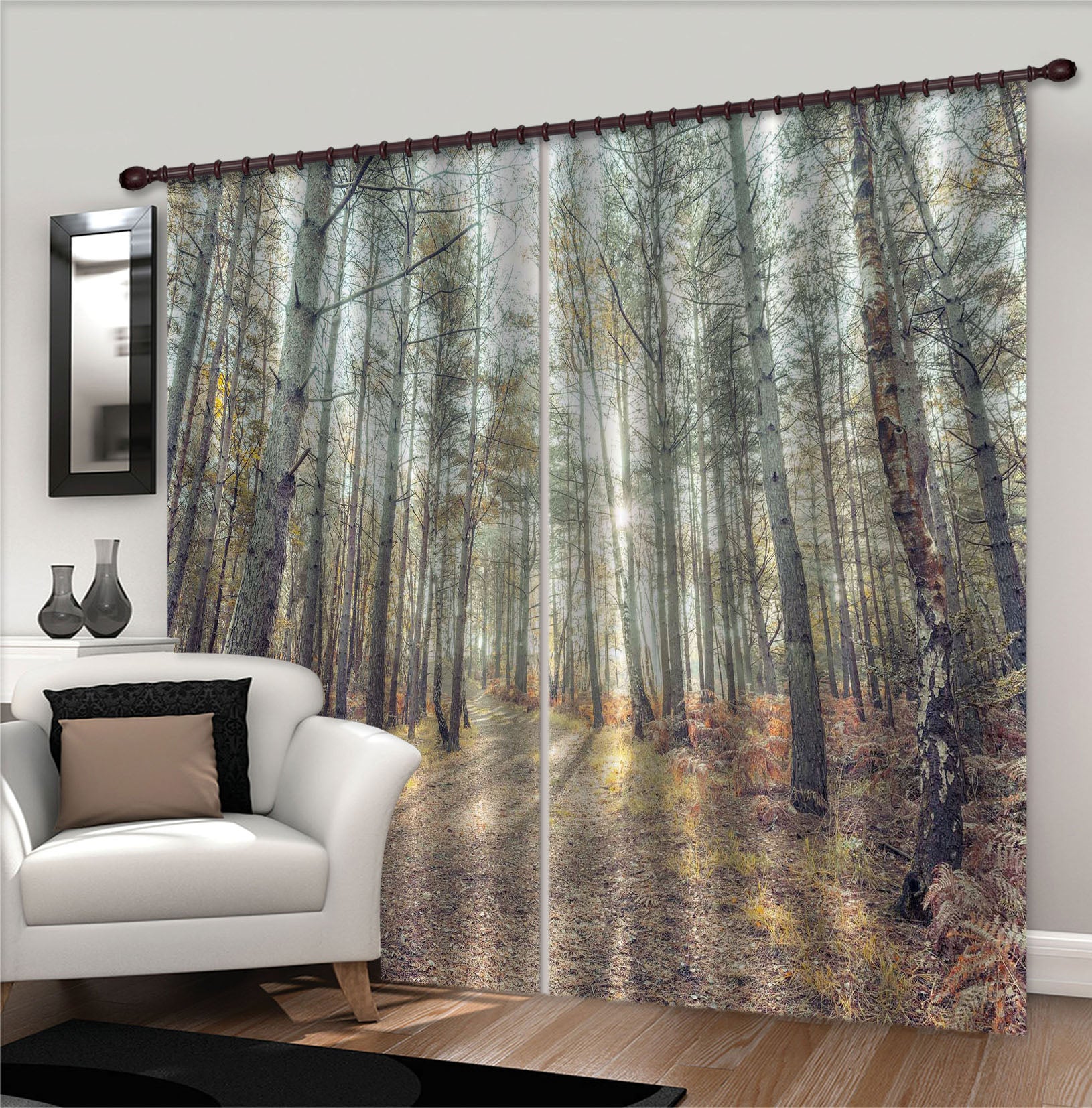 3D Sun Forest 6414 Assaf Frank Curtain Curtains Drapes