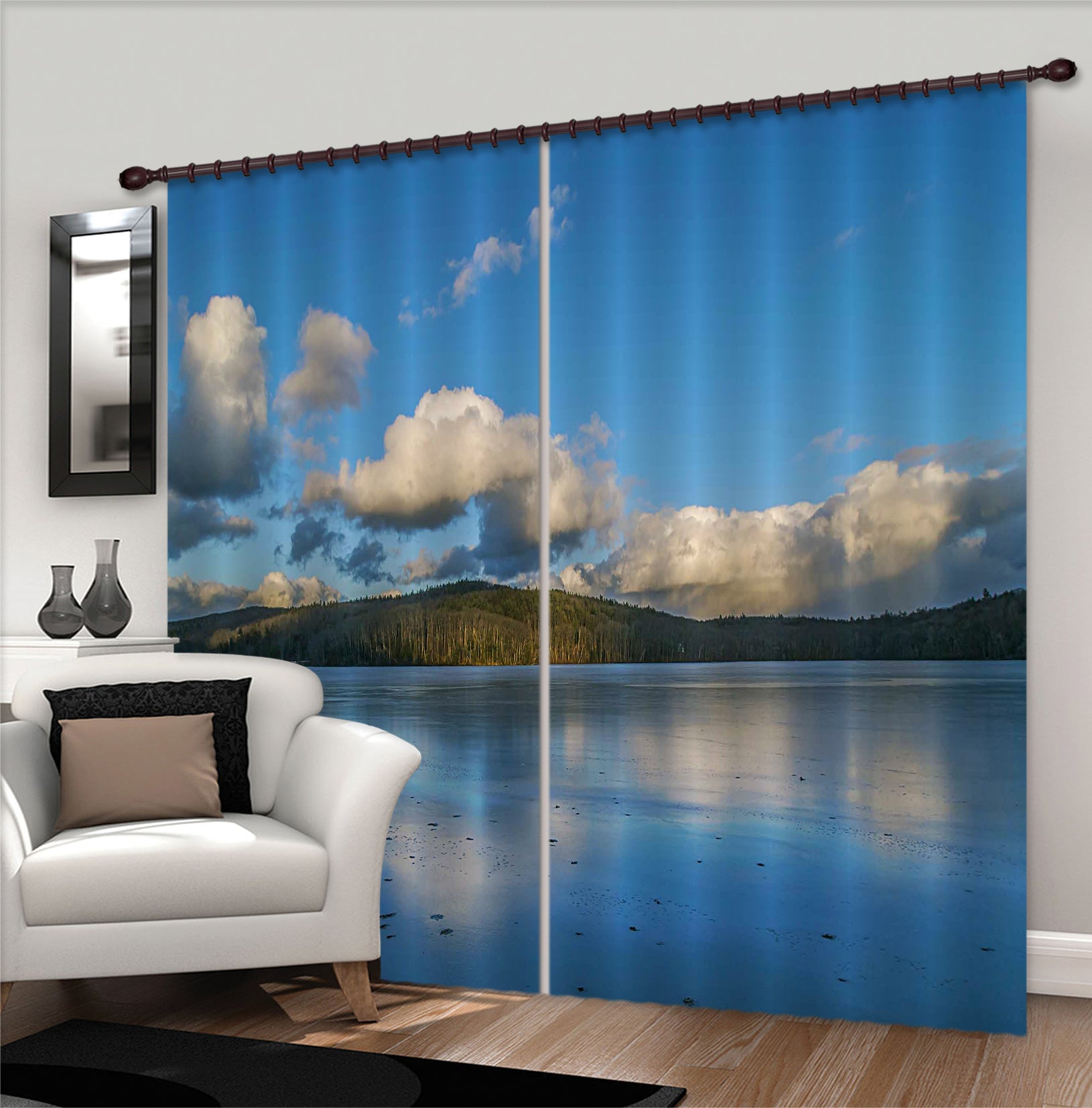 3D Swept Clouds 001 Jerry LoFaro Curtain Curtains Drapes