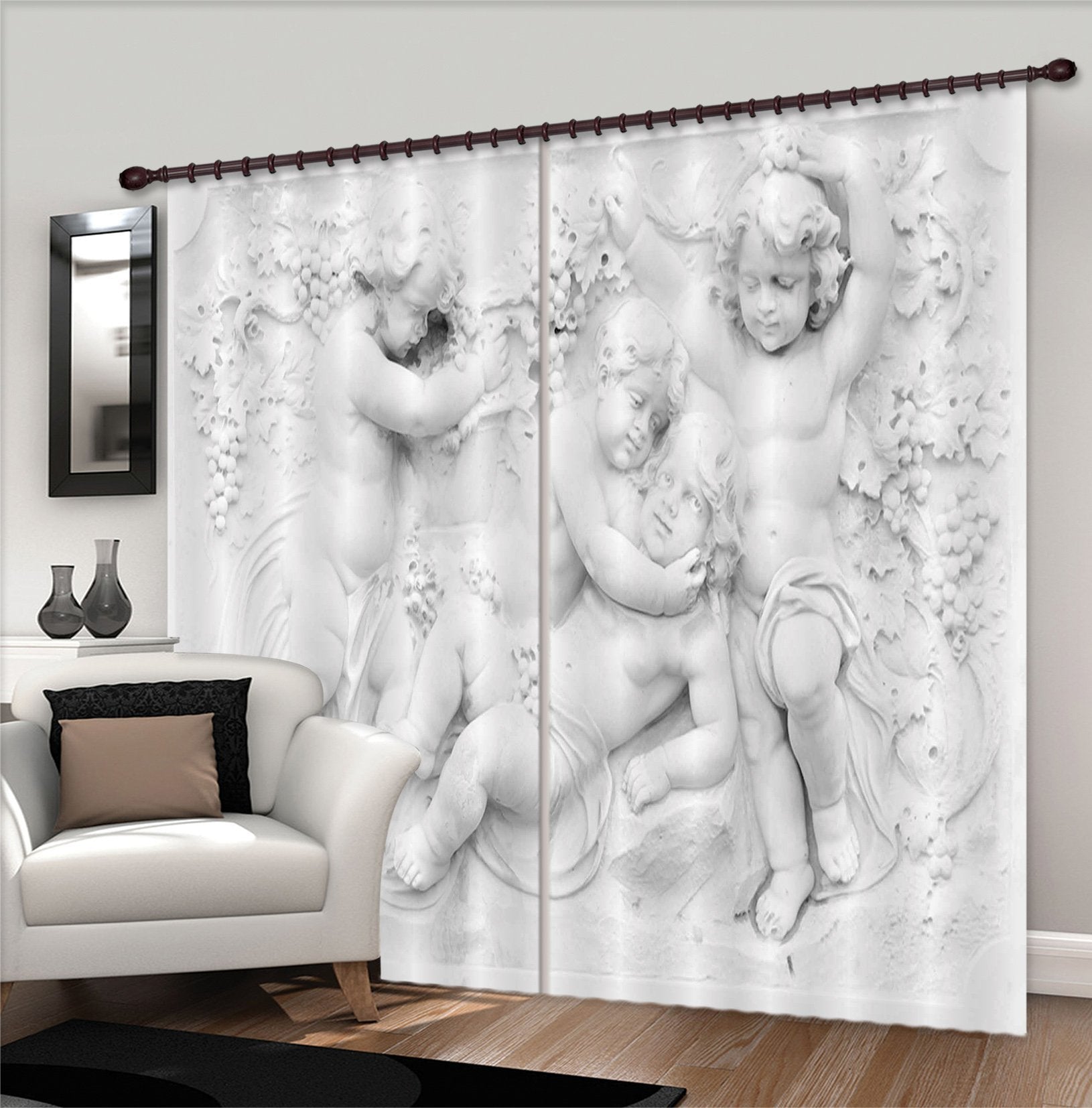 3D Child Grape 020 Curtains Drapes Curtains AJ Creativity Home