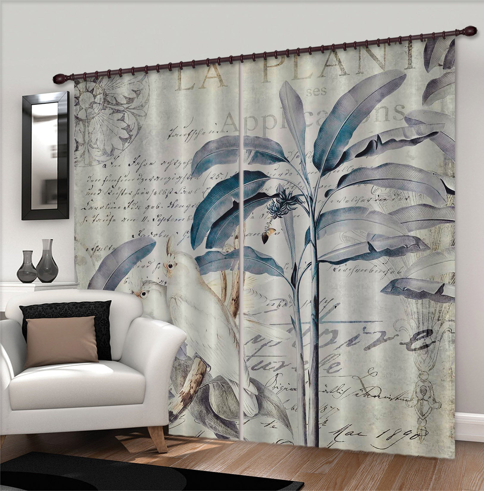 3D White Bird 071 Andrea haase Curtain Curtains Drapes