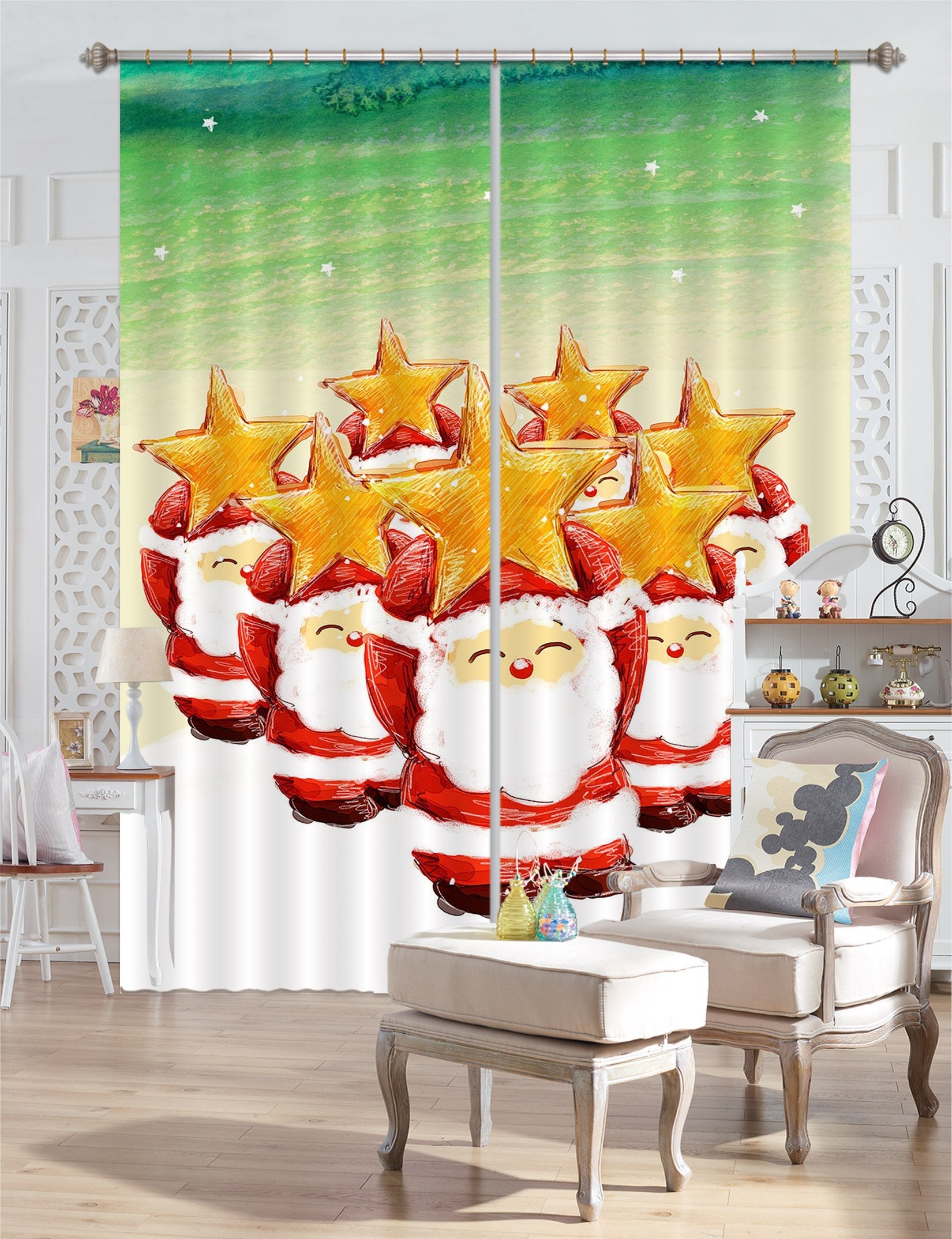 3D Graffiti Old Man Star 76 Curtains Drapes Curtains AJ Creativity Home