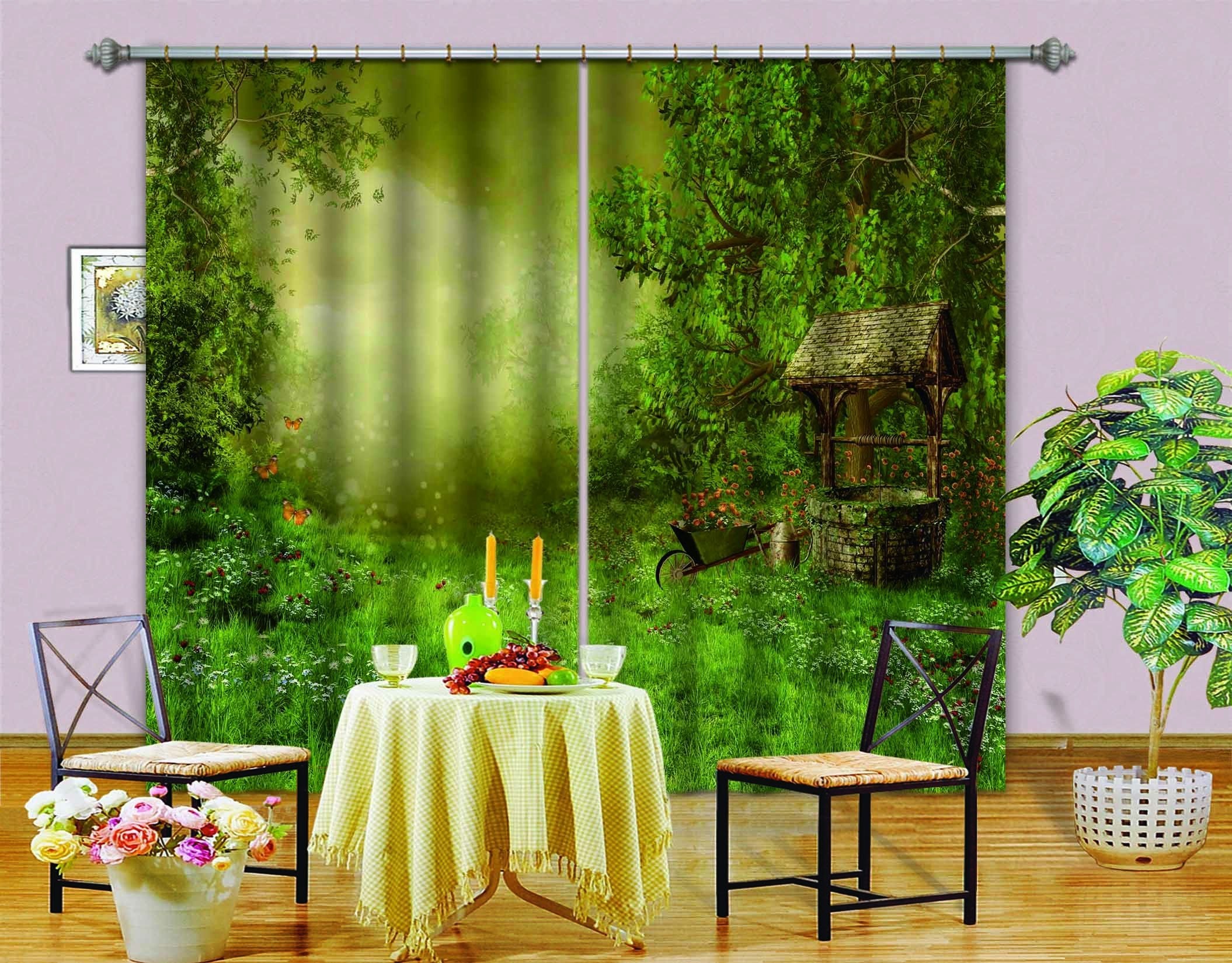 3D Old Well Scenery 686 Curtains Drapes Wallpaper AJ Wallpaper