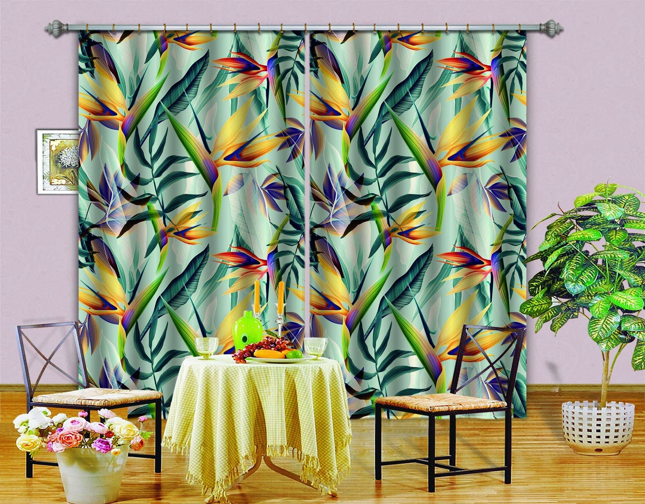 3D Strelitzia Reginae 751 Curtains Drapes Wallpaper AJ Wallpaper