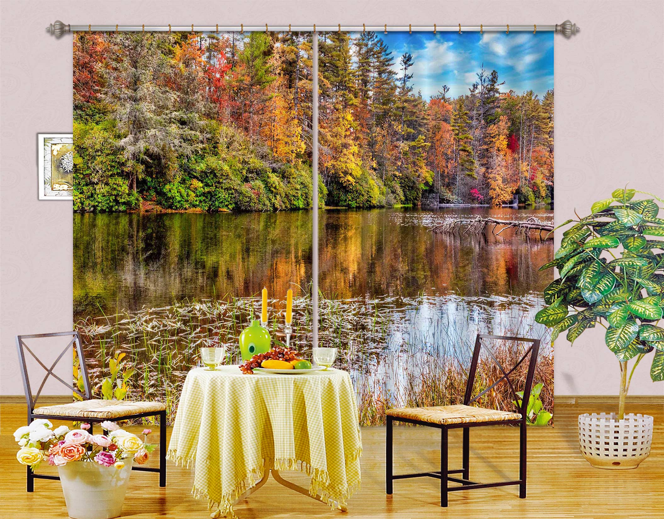 3D River Forest 5354 Beth Sheridan Curtain Curtains Drapes