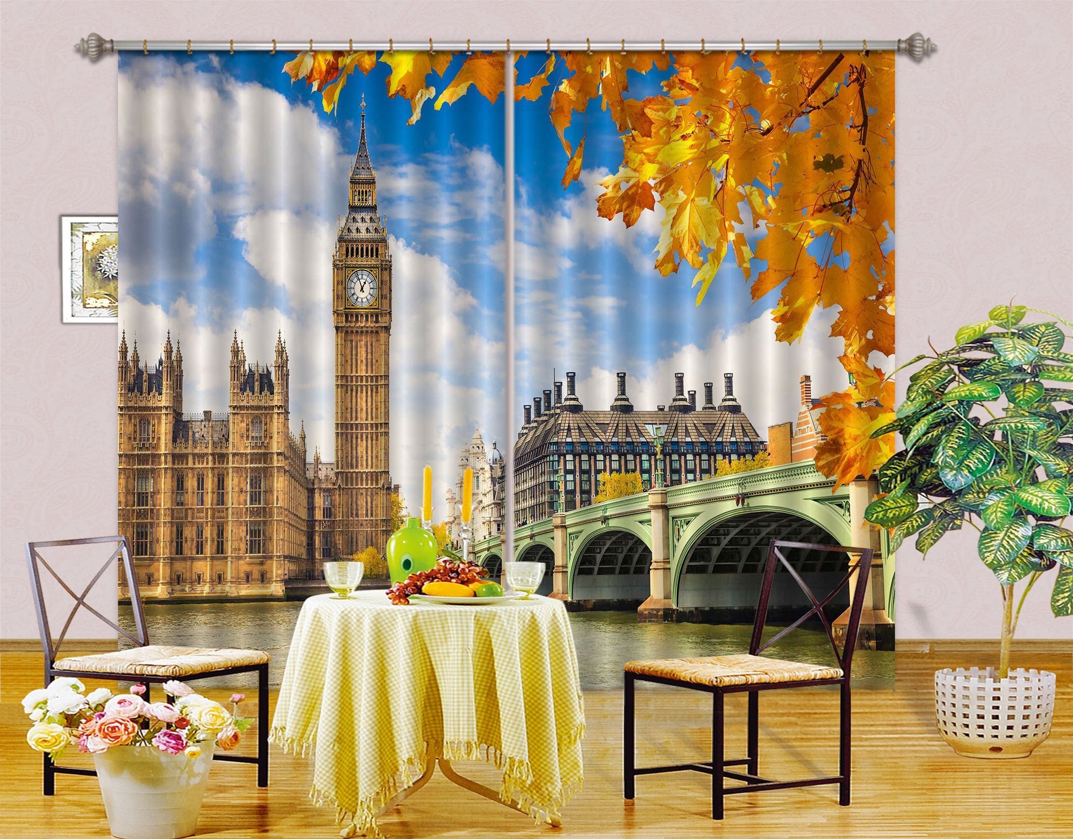 3D London Scenery Curtains Drapes Wallpaper AJ Wallpaper