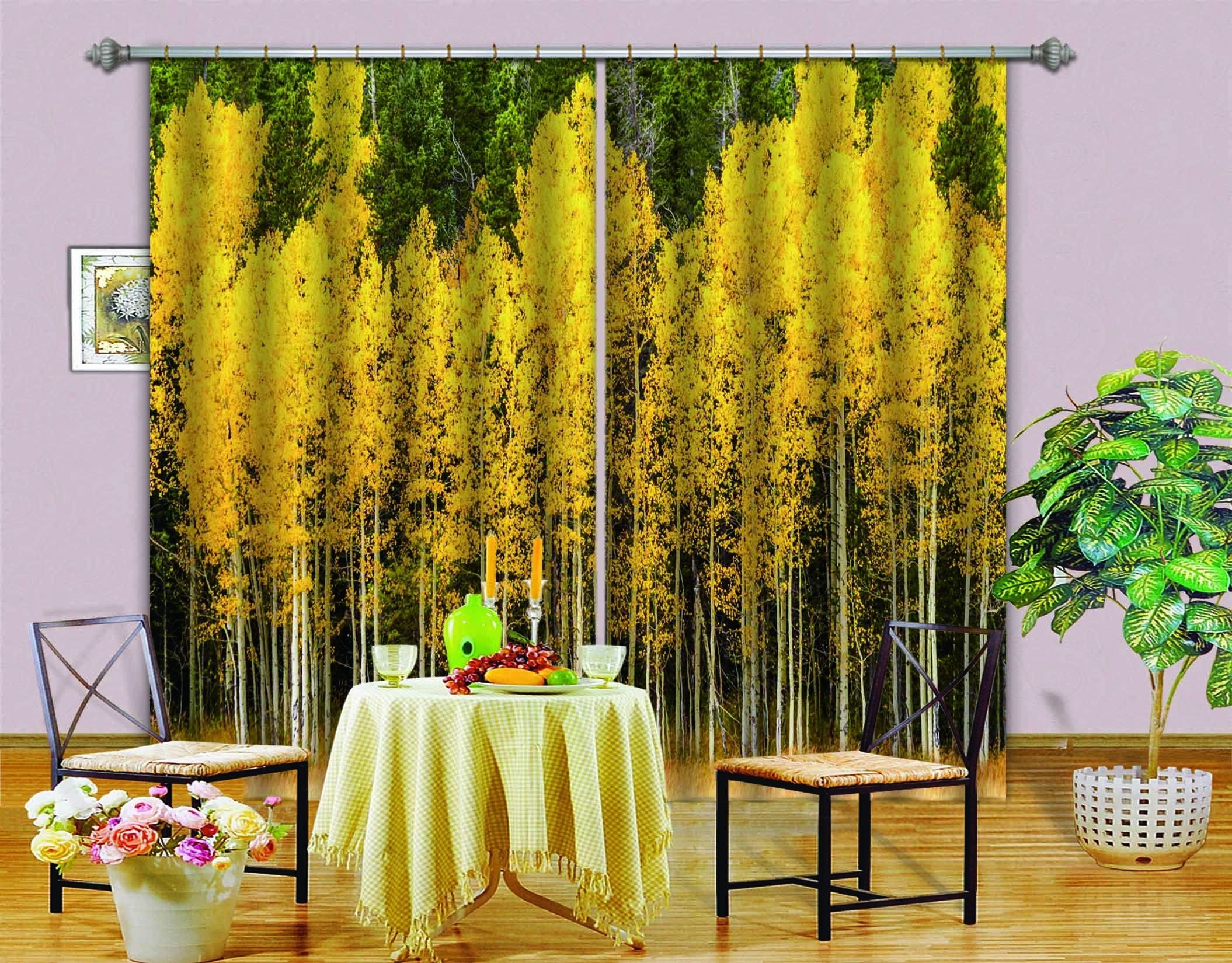 3D Forest Straight Trees 752 Curtains Drapes Wallpaper AJ Wallpaper