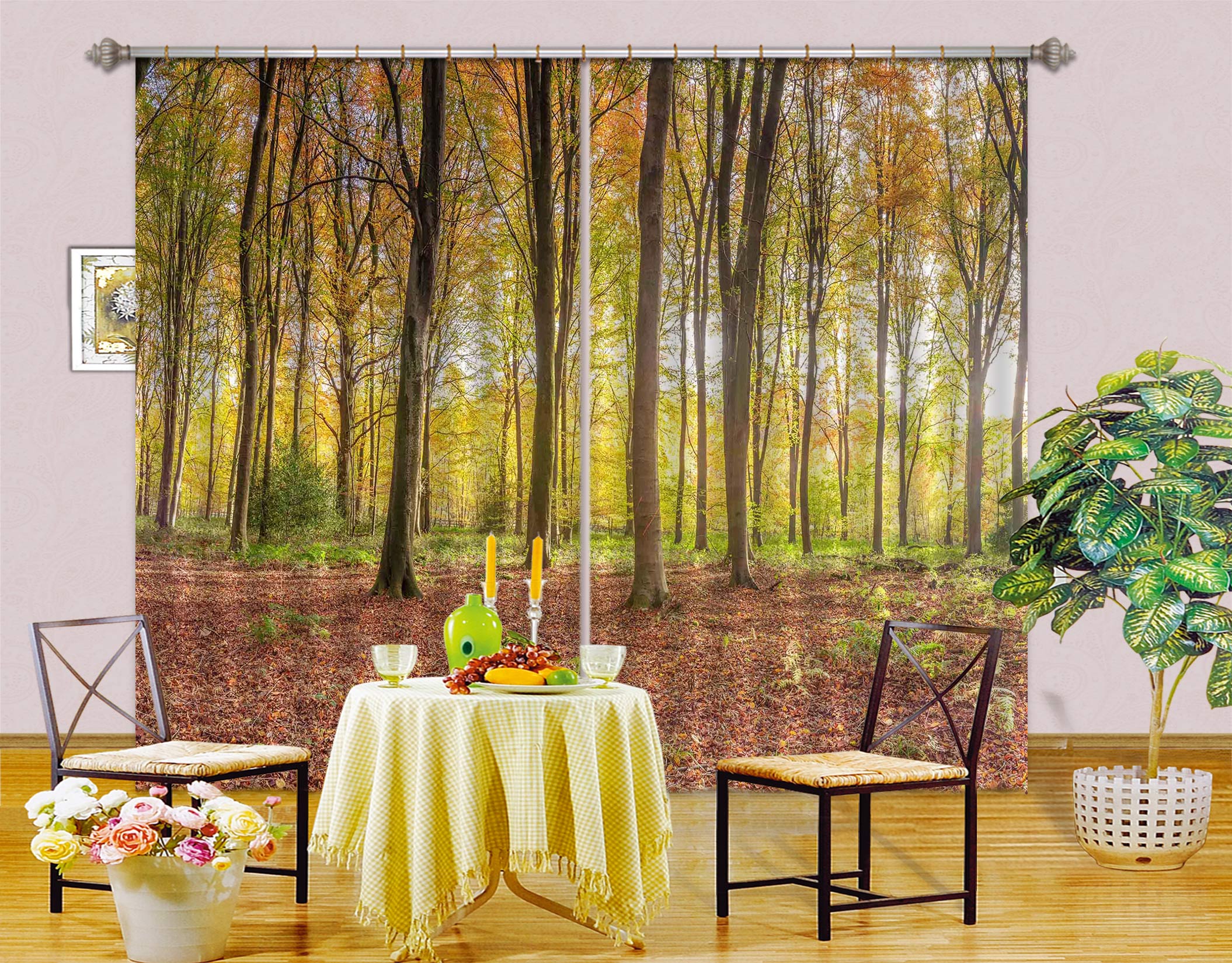 3D Sunshine Forest 6574 Assaf Frank Curtain Curtains Drapes