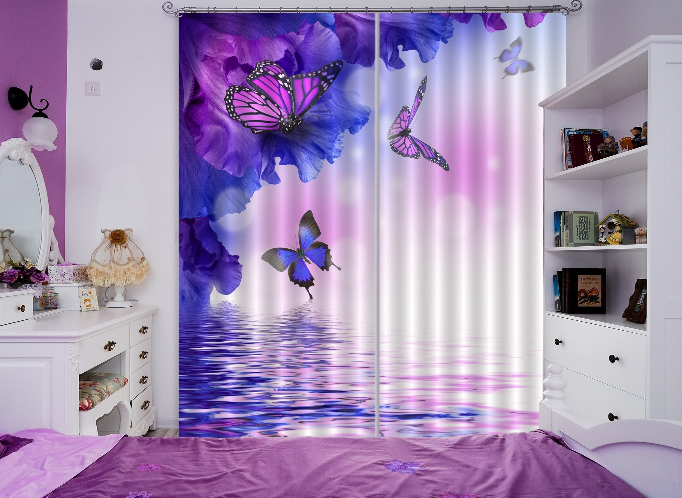 3D Flying Butterflies 50 Curtains Drapes Wallpaper AJ Wallpaper
