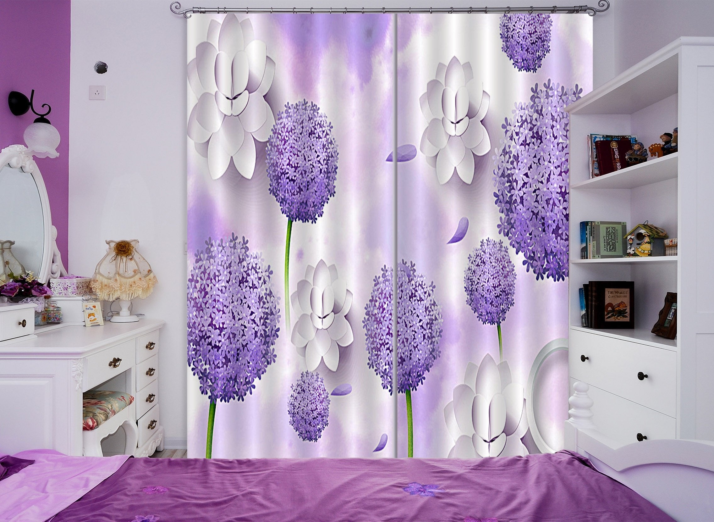 3D Flowers Flying Petals 721 Curtains Drapes Wallpaper AJ Wallpaper