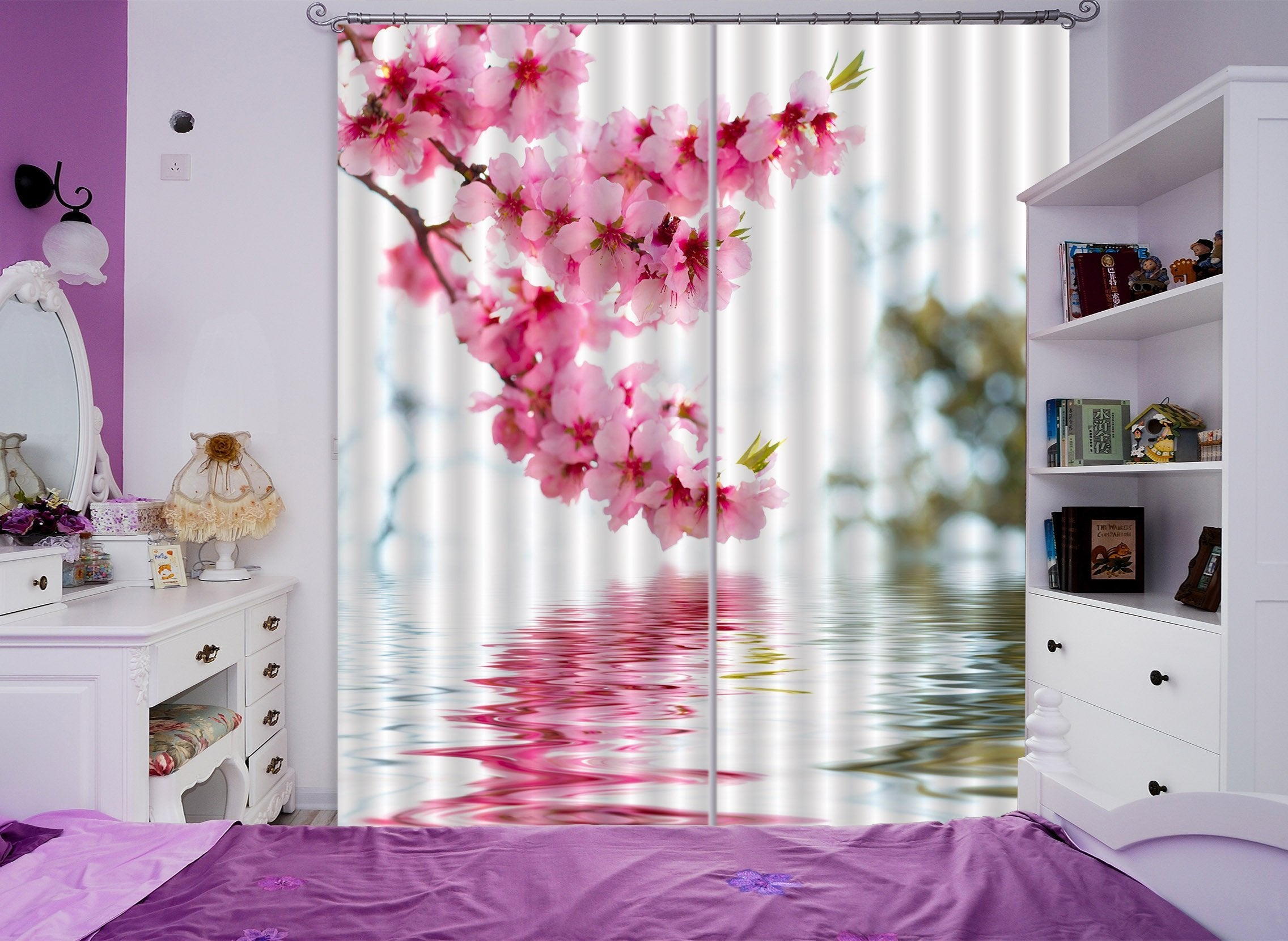 3D Peach Flowers 253 Curtains Drapes Wallpaper AJ Wallpaper