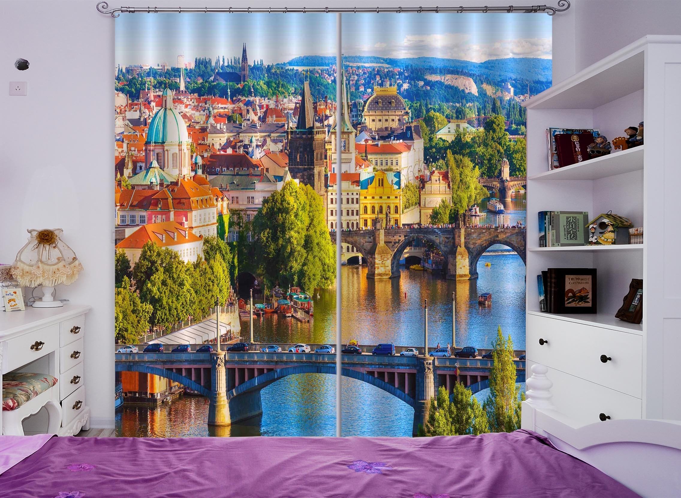 3D Pretty Prague Scenery 805 Curtains Drapes Wallpaper AJ Wallpaper