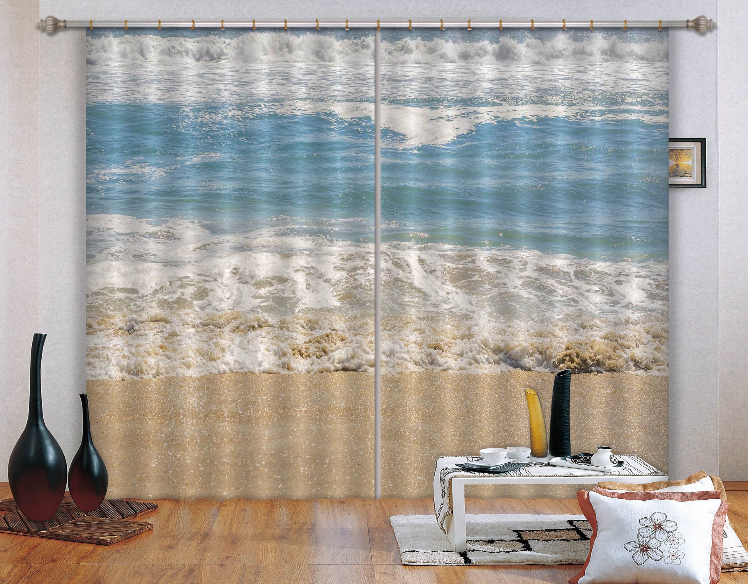 3D Shiny Beach 522 Curtains Drapes Wallpaper AJ Wallpaper