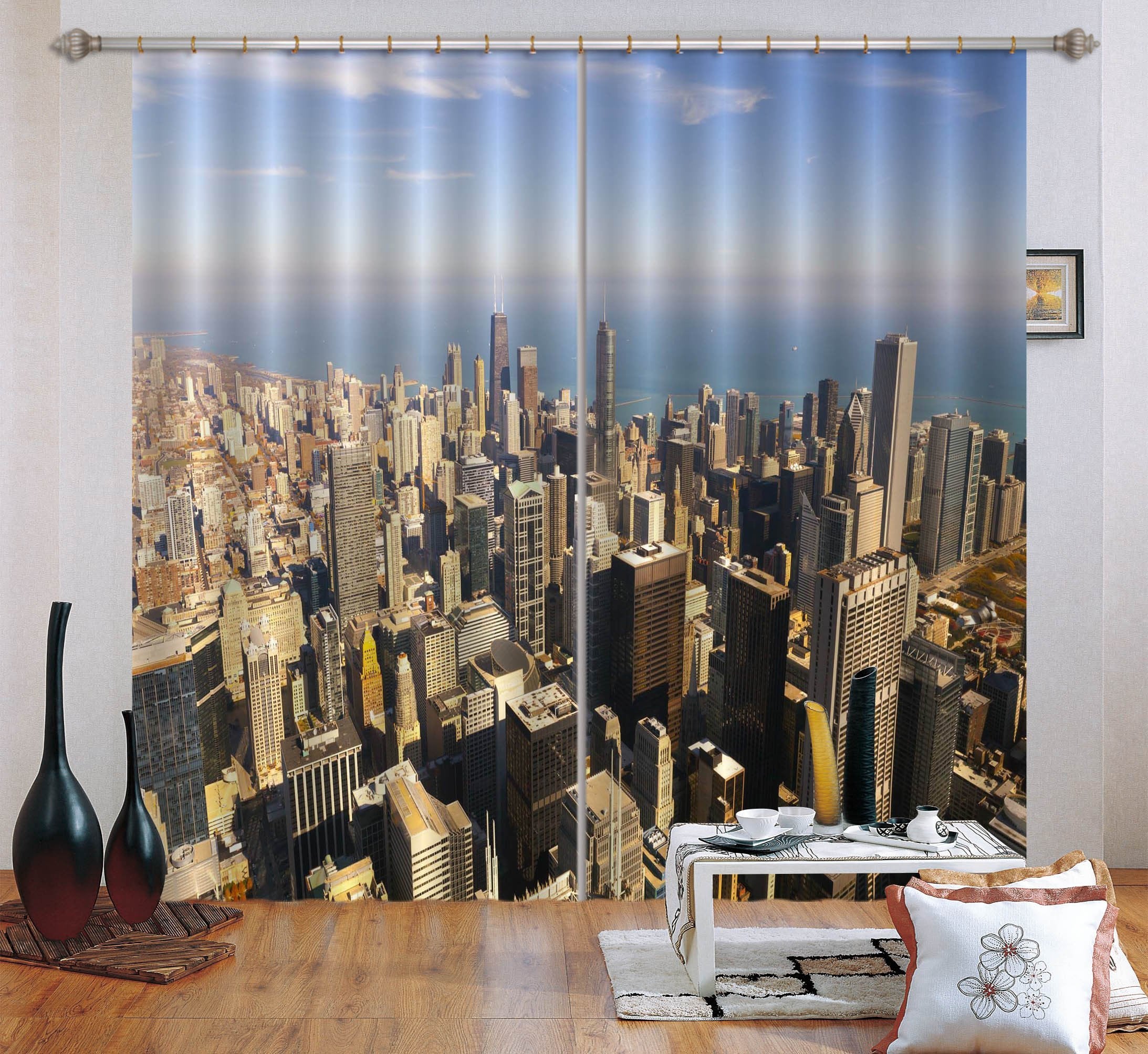 3D Sunny New York 666 Curtains Drapes Wallpaper AJ Wallpaper
