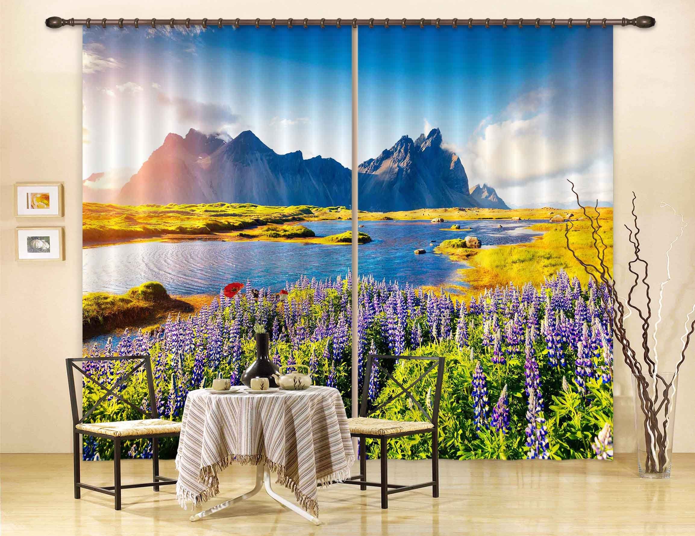 3D Beautiful Valley 111 Curtains Drapes Wallpaper AJ Wallpaper