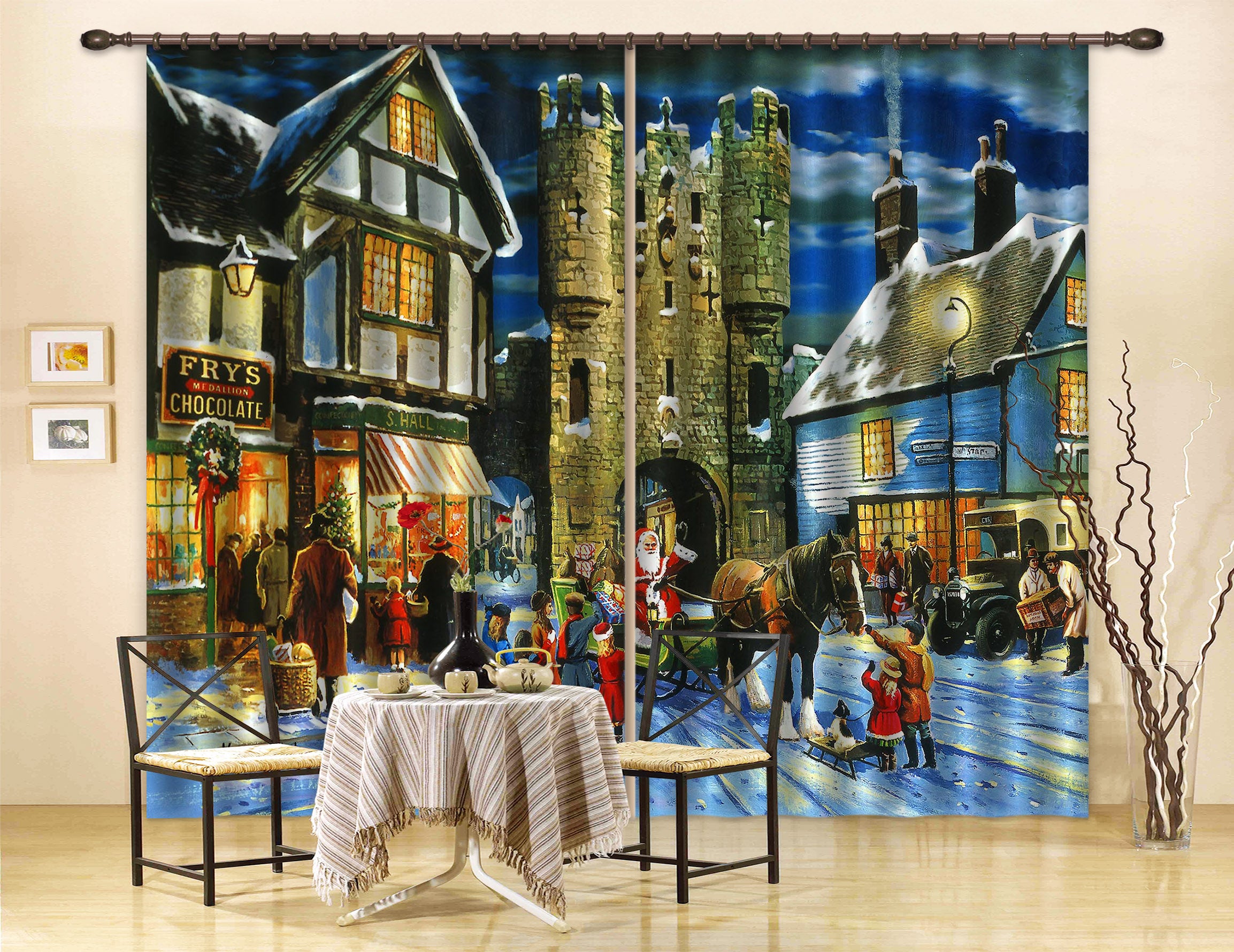 3D Small Town House 142 Kevin Walsh Curtain Curtains Drapes