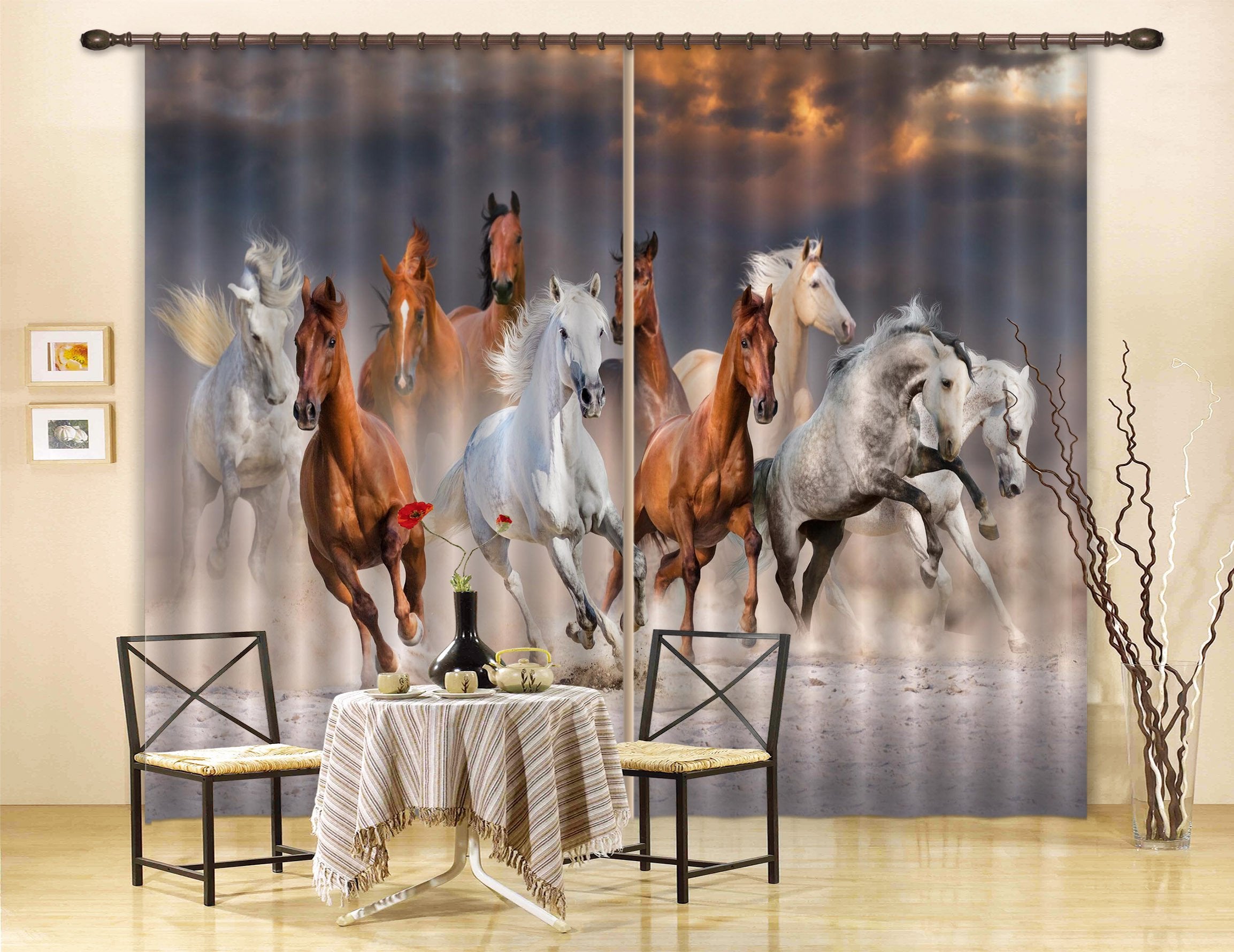 3D Pentium Horses 52 Curtains Drapes Wallpaper AJ Wallpaper