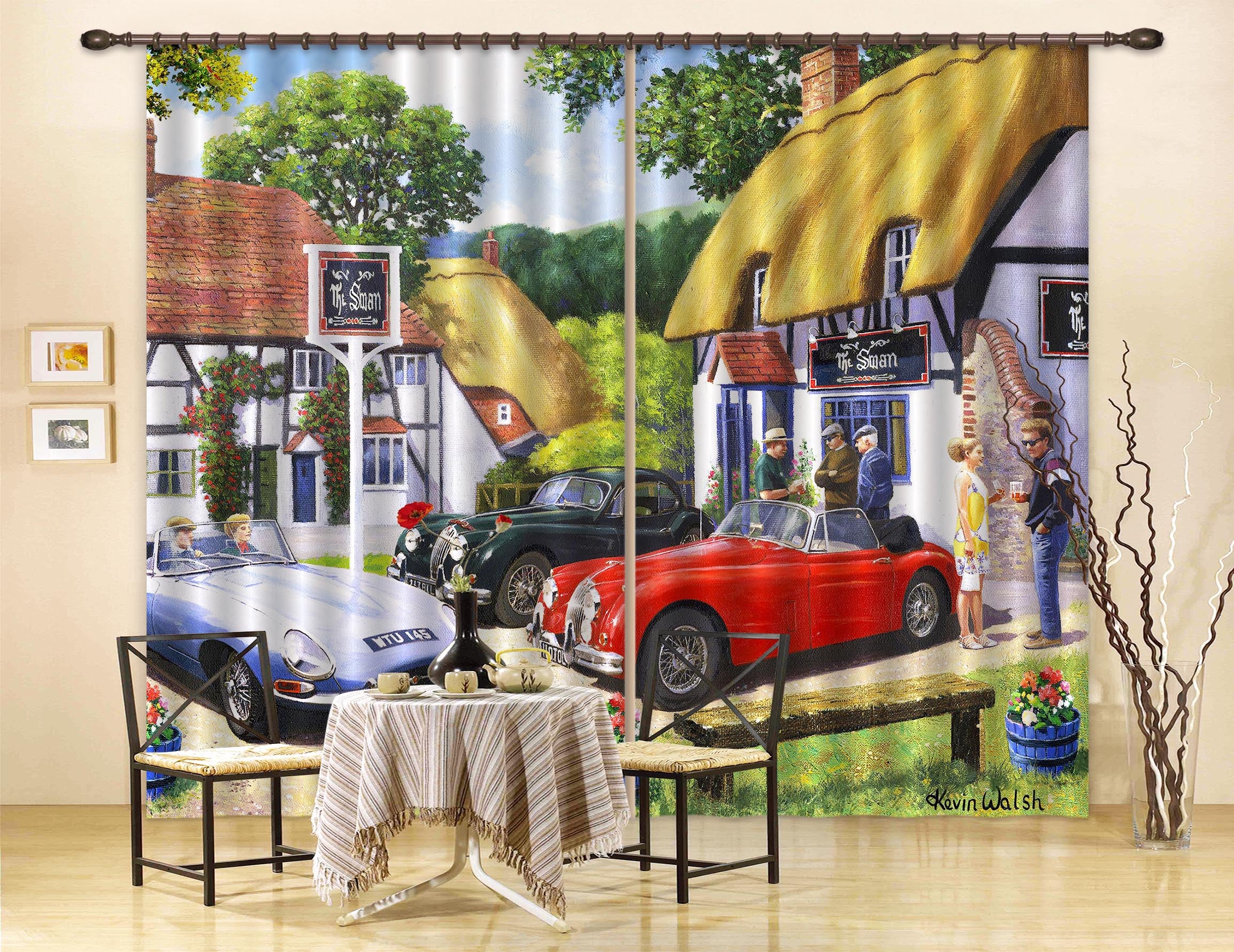 3D House Car 145 Kevin Walsh Curtain Curtains Drapes