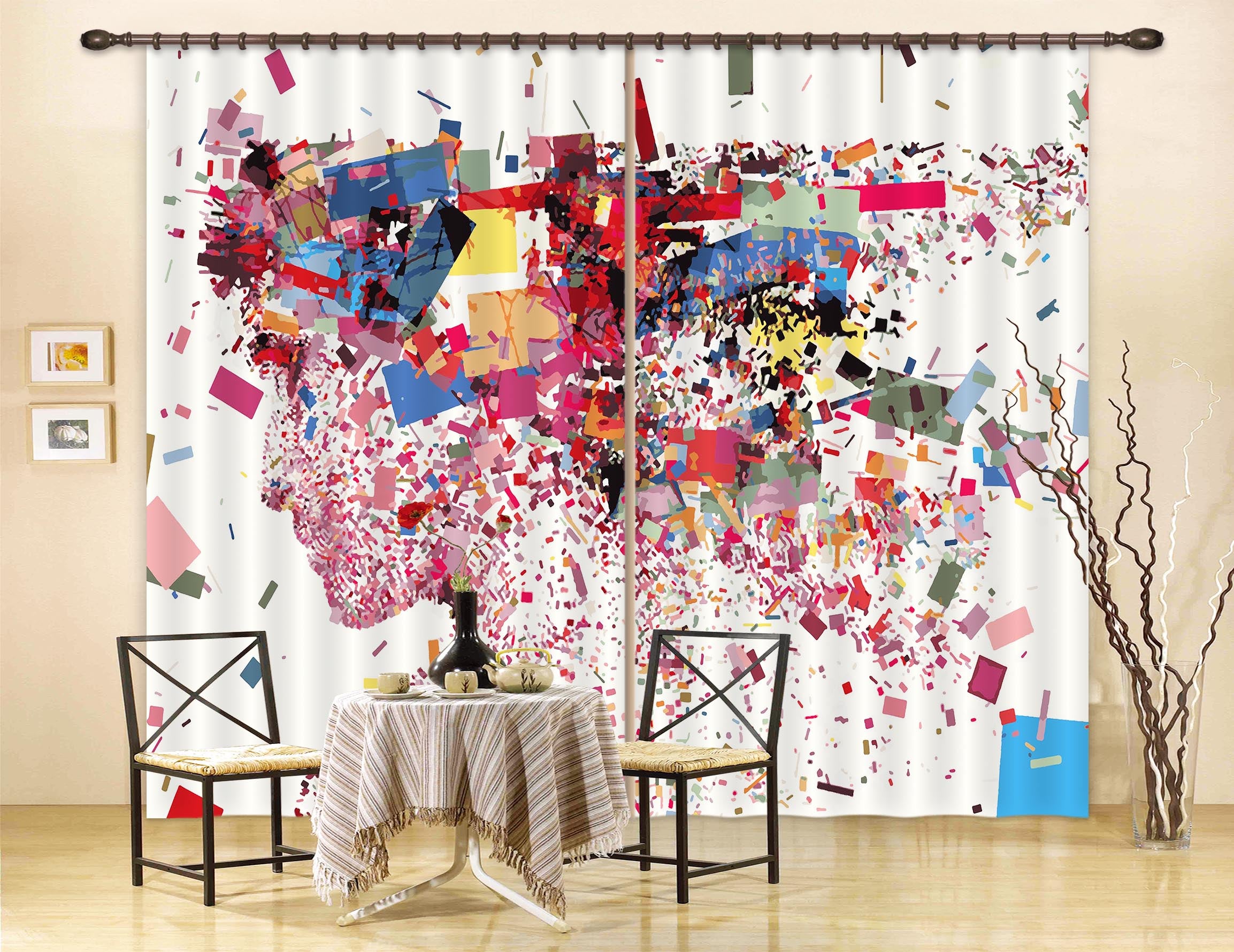 3D Color Graffiti 861 Curtains Drapes