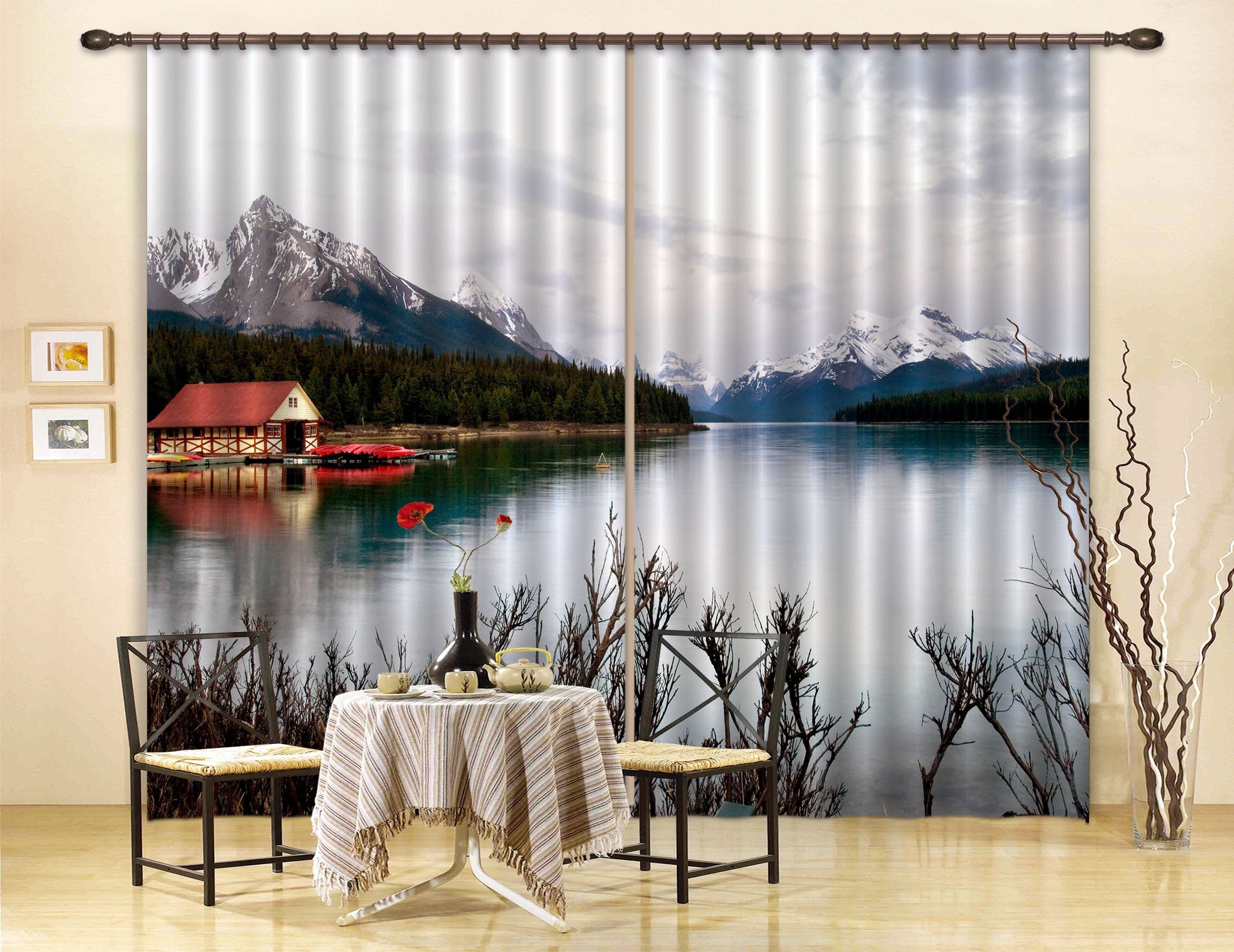3D Lake Scenery 704 Curtains Drapes Wallpaper AJ Wallpaper