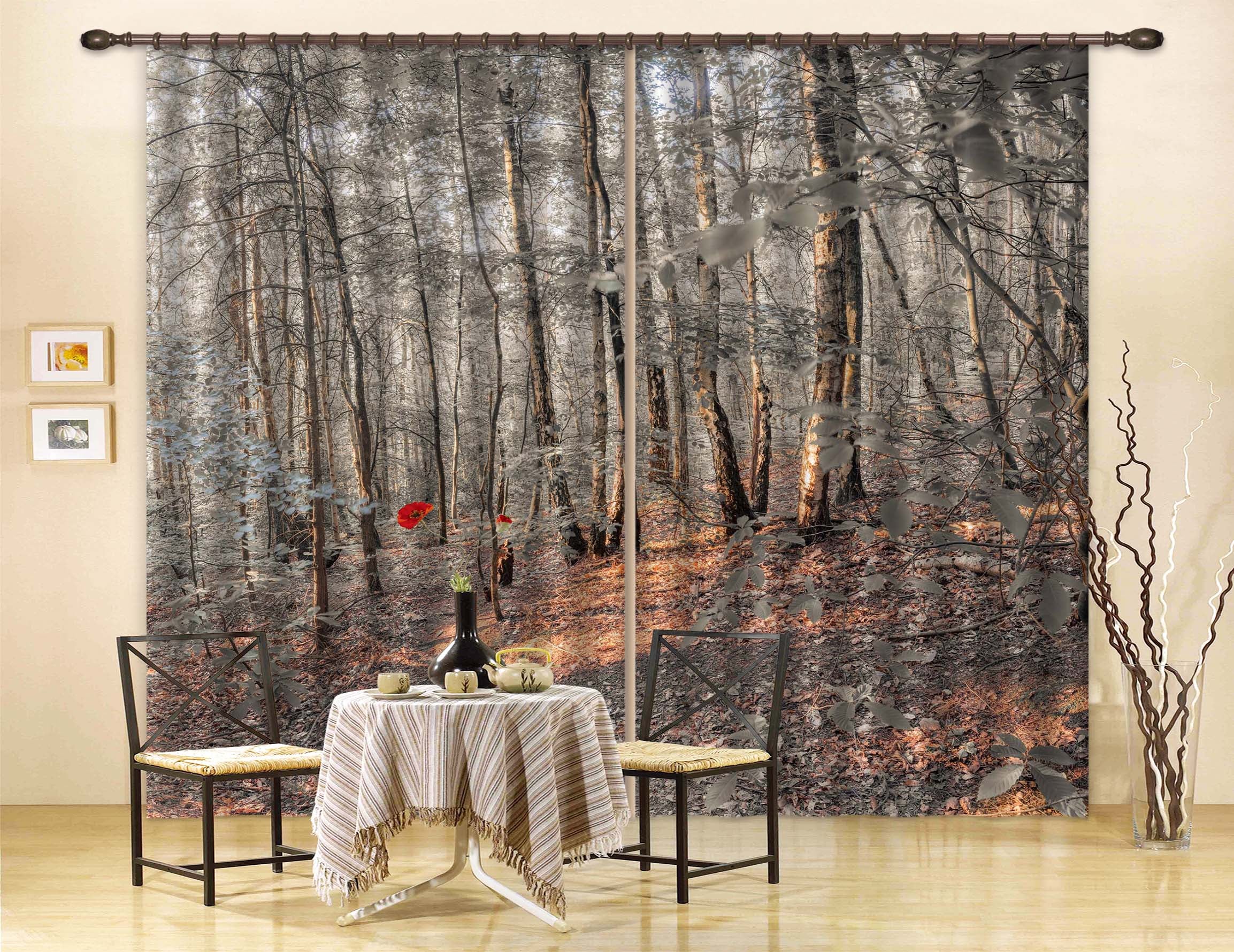 3D Forest Trees 6349 Assaf Frank Curtain Curtains Drapes