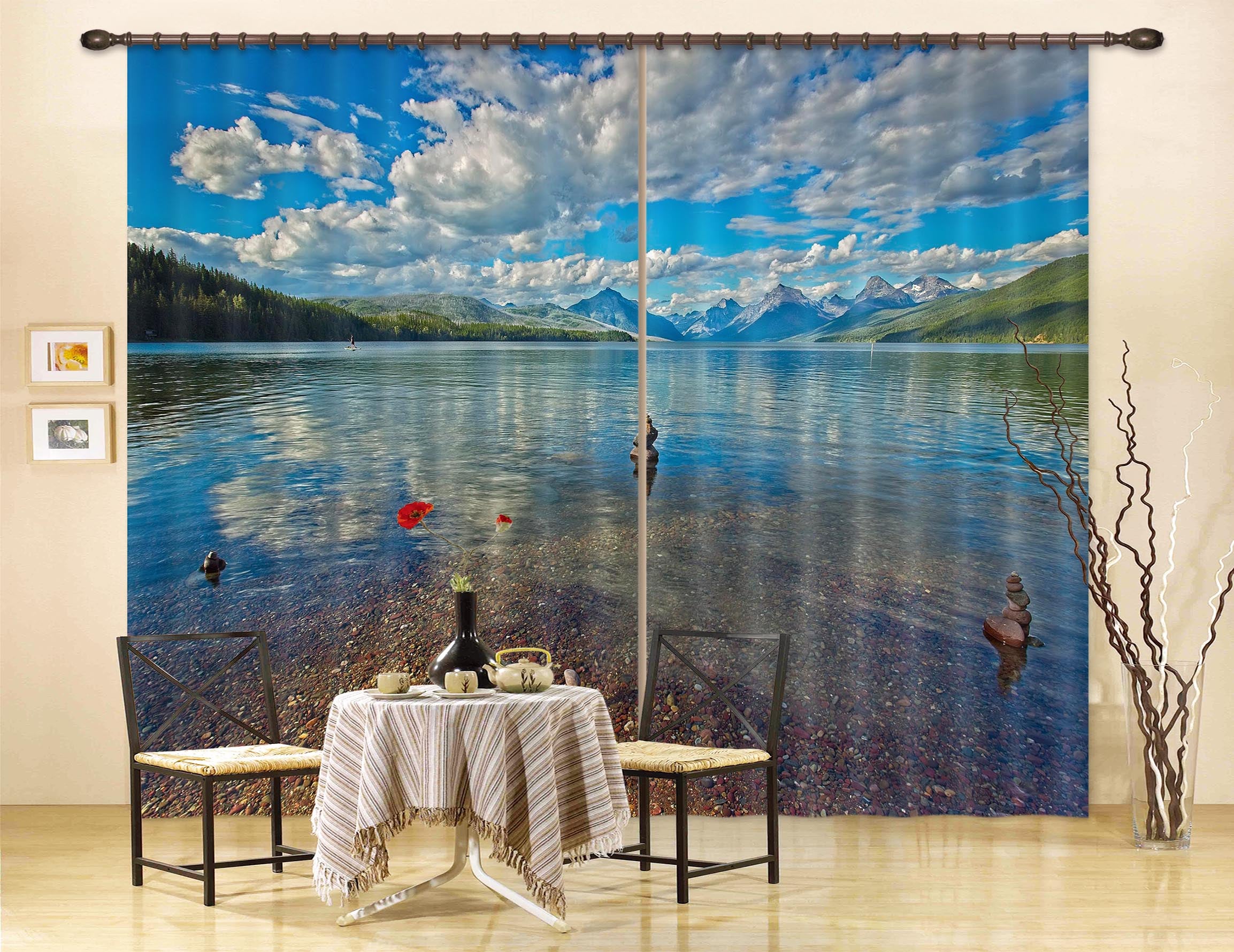 3D Reflection In Water 064 Kathy Barefield Curtain Curtains Drapes