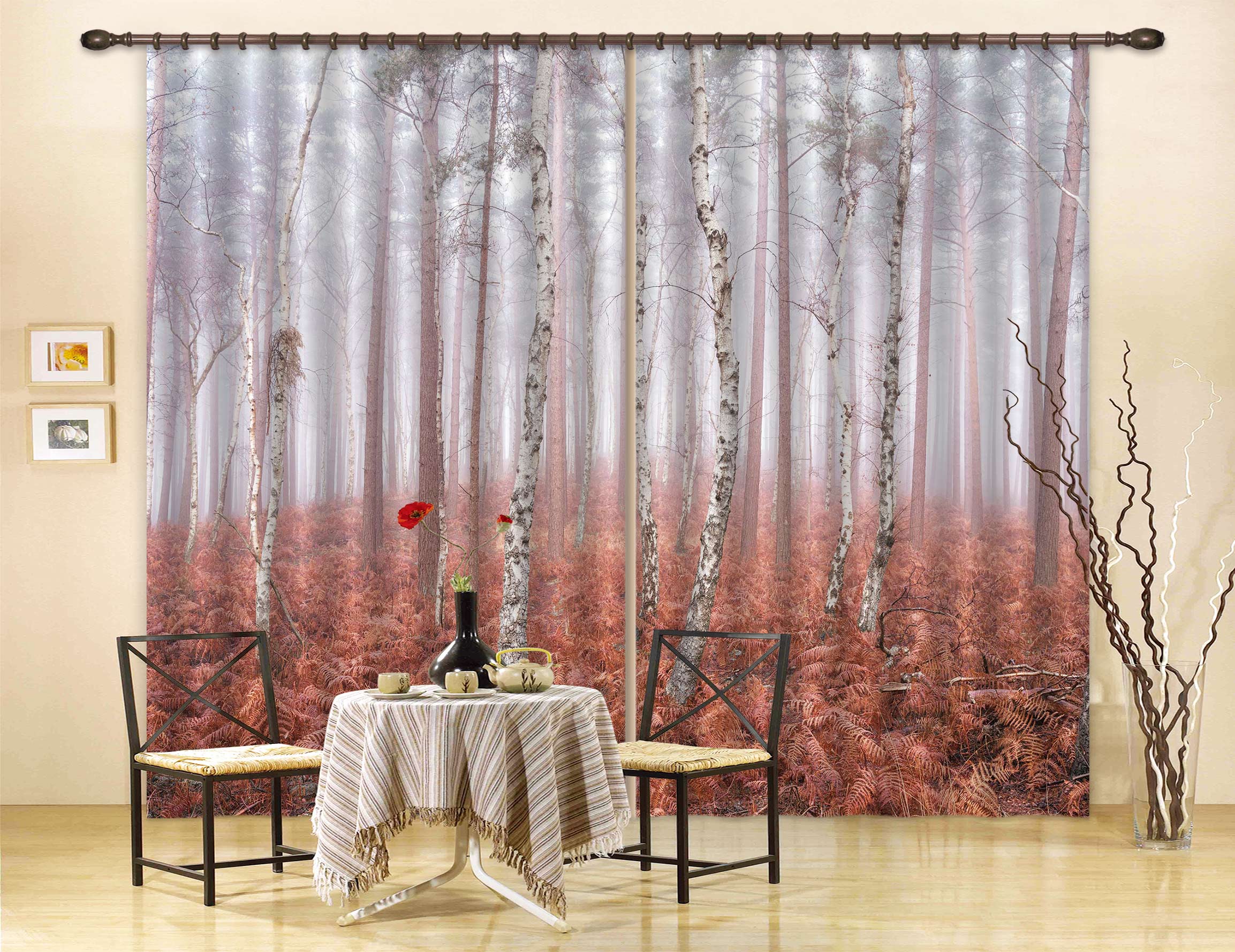 3D Trees Grass 6589 Assaf Frank Curtain Curtains Drapes