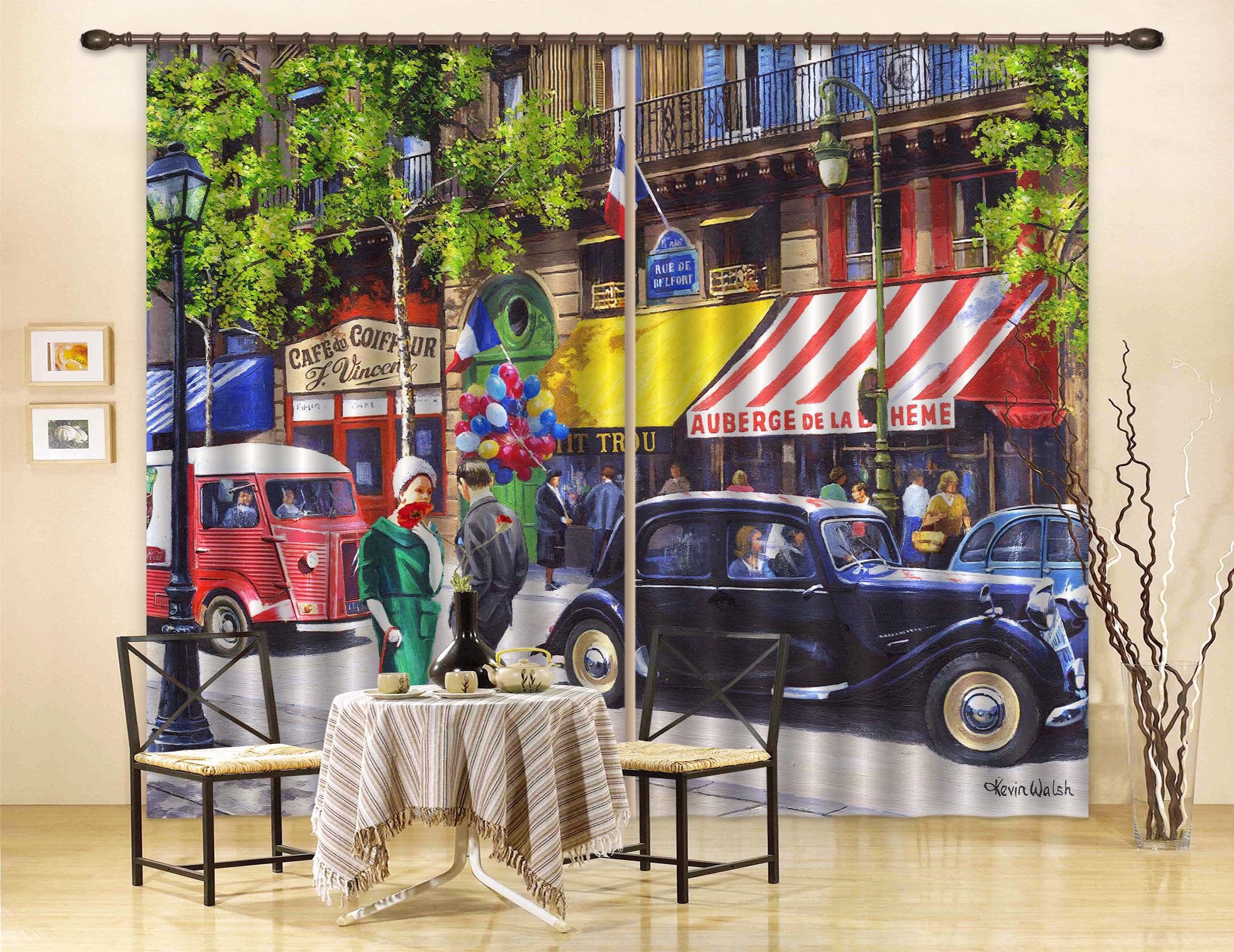 3D Street Balloon 146 Kevin Walsh Curtain Curtains Drapes
