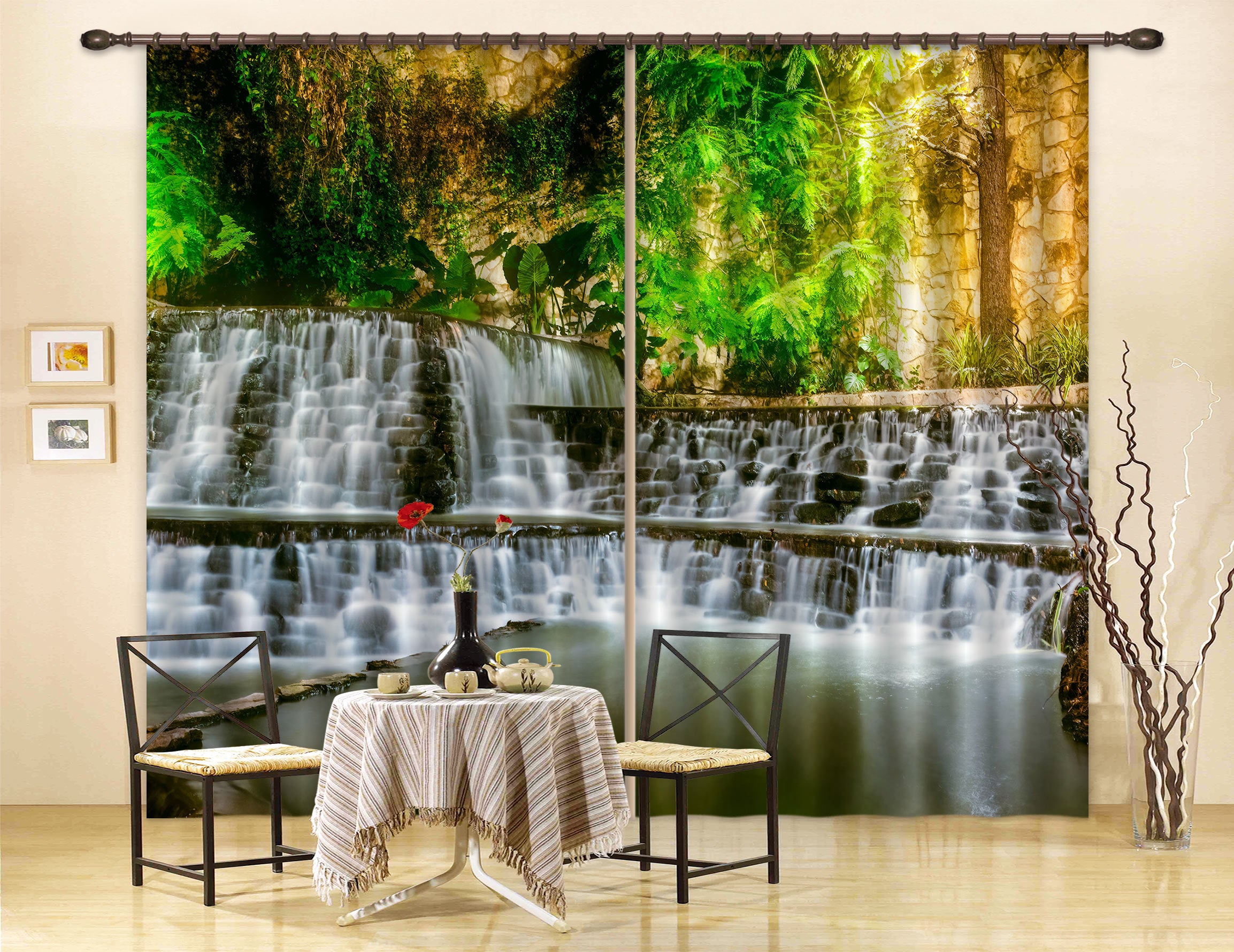 3D Natural Waterfall 5346 Beth Sheridan Curtain Curtains Drapes