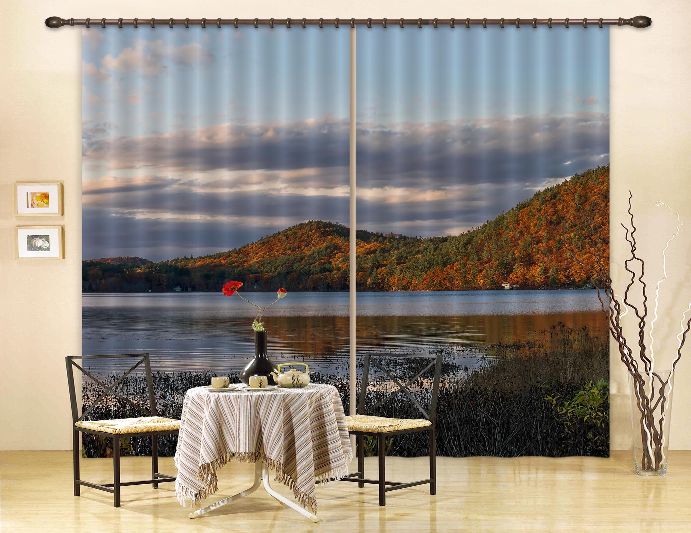 3D Sunset Hill 027 Jerry LoFaro Curtain Curtains Drapes