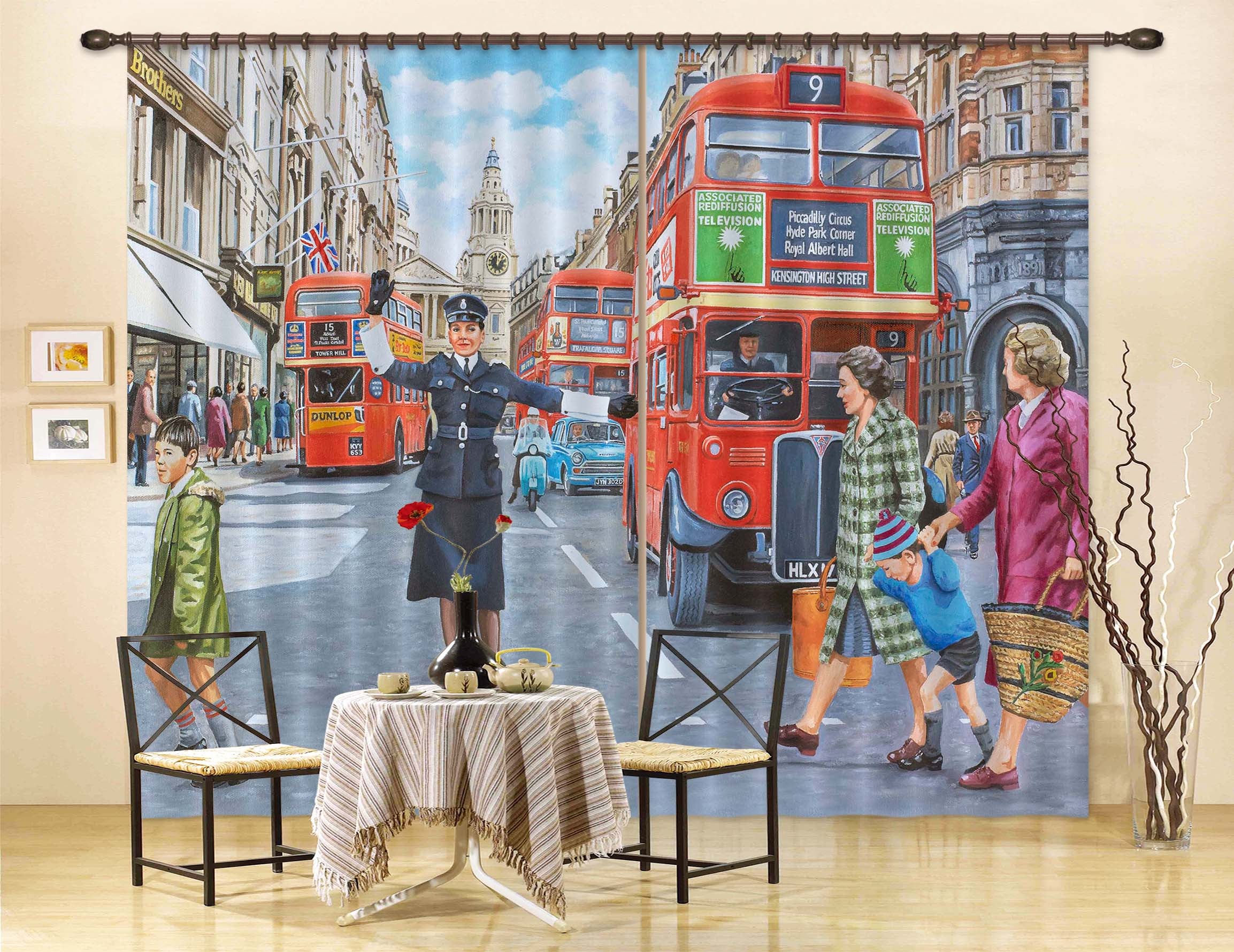 3D WPC On Ludgate Hill 118 Trevor Mitchell Curtain Curtains Drapes