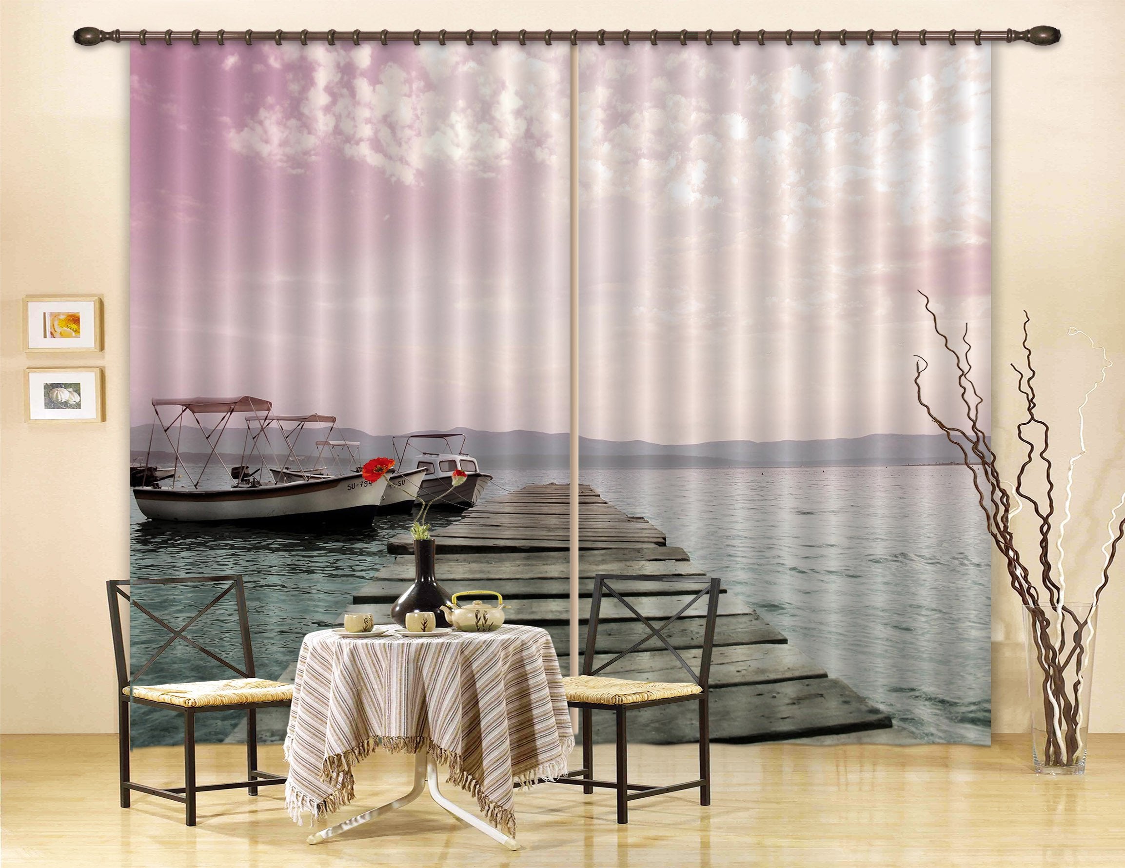 3D Lake Yachts 196 Curtains Drapes Wallpaper AJ Wallpaper