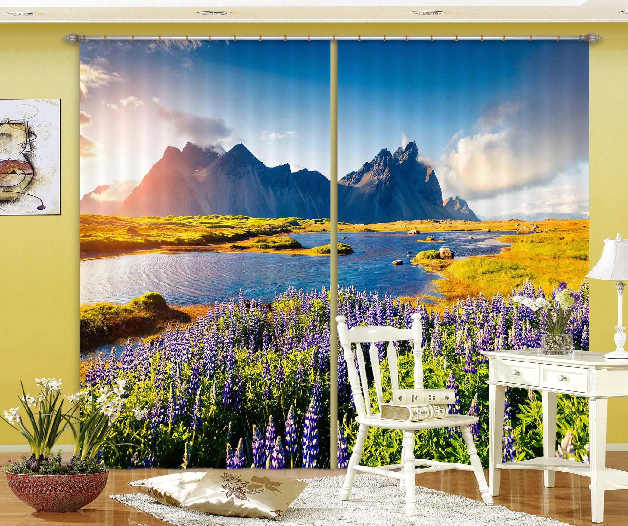3D Beautiful Valley 111 Curtains Drapes Wallpaper AJ Wallpaper